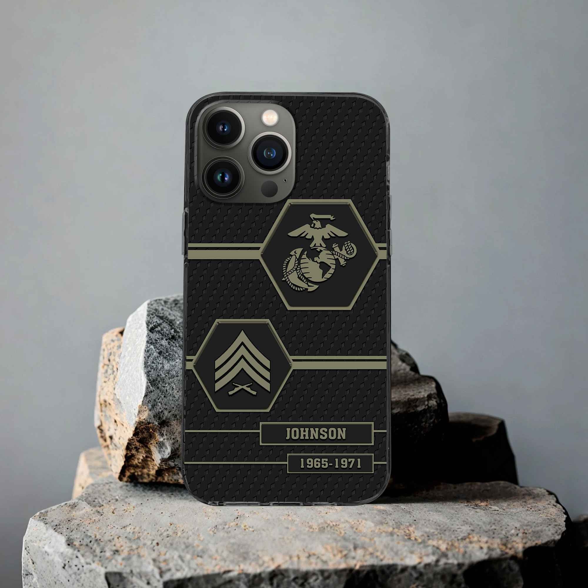 Premium USMC Phone Case VPVC507111, Custom Name, Rank, Year, Gifts For Marine Veteran, Best Gifts On Father's Day, Armed Forces Day, Independence Day, Veterans Day.