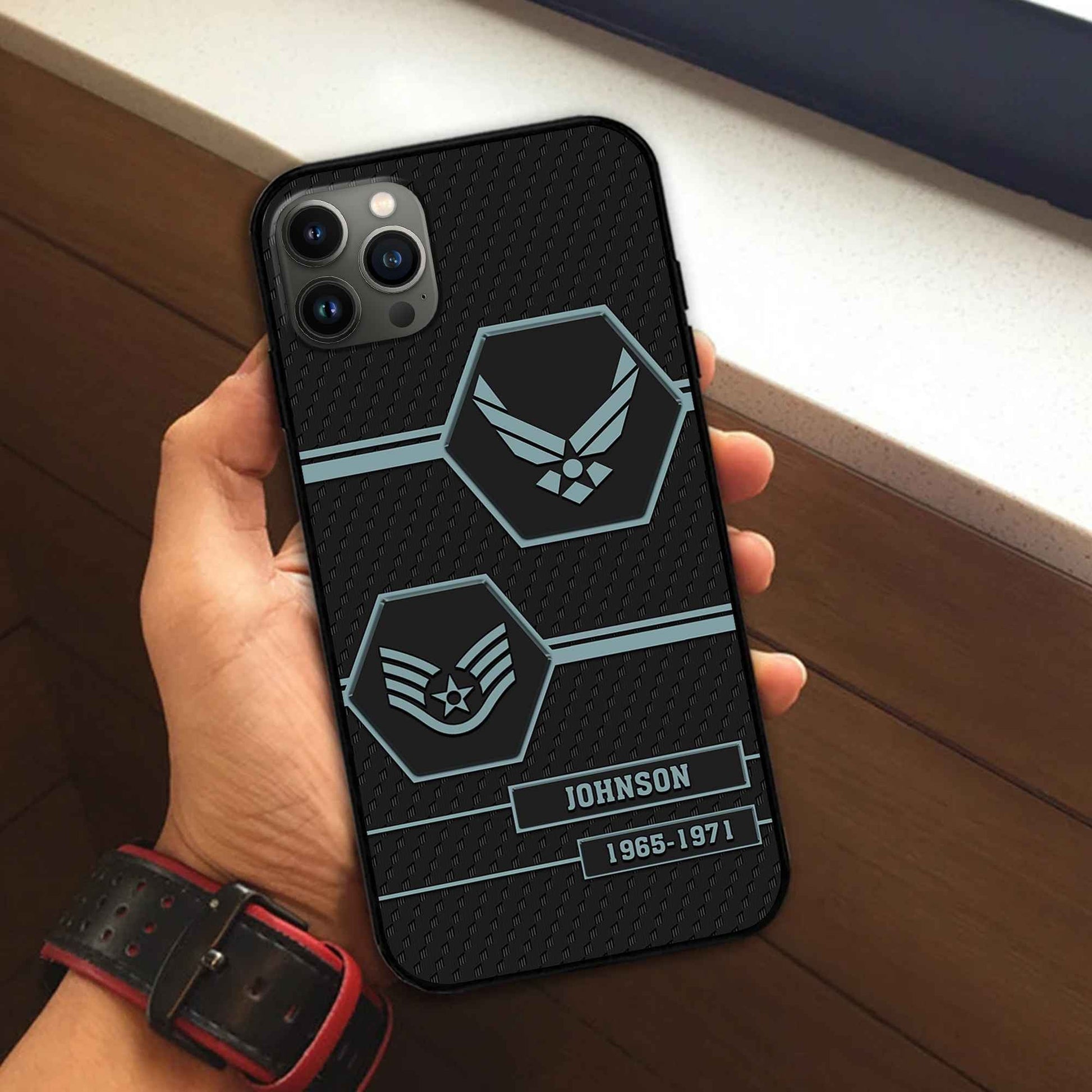 Premium USAF Phone Case VPVC507104, Custom Name, Rank, Year, Gifts For Air Force Veteran, Best Gifts On Father's Day, Armed Forces Day, Independence Day, Veterans Day.