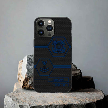 Premium USCG Phone Case VPVC507105, Custom Name, Rank, Year, Gifts For Coast Guard Veteran, Best Gifts On Father's Day, Armed Forces Day, Independence Day, Veterans Day.