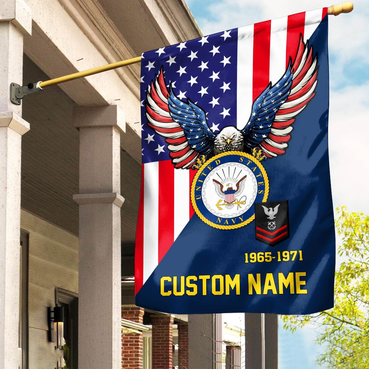 Premium Custom US Navy Veteran Flag VPVC110802, Gift For Navy Veteran, American Flag, Patriotic Flag, Garden Flag, House Flag, Gifts On Father's Day, Independence Day, Veterans Day.