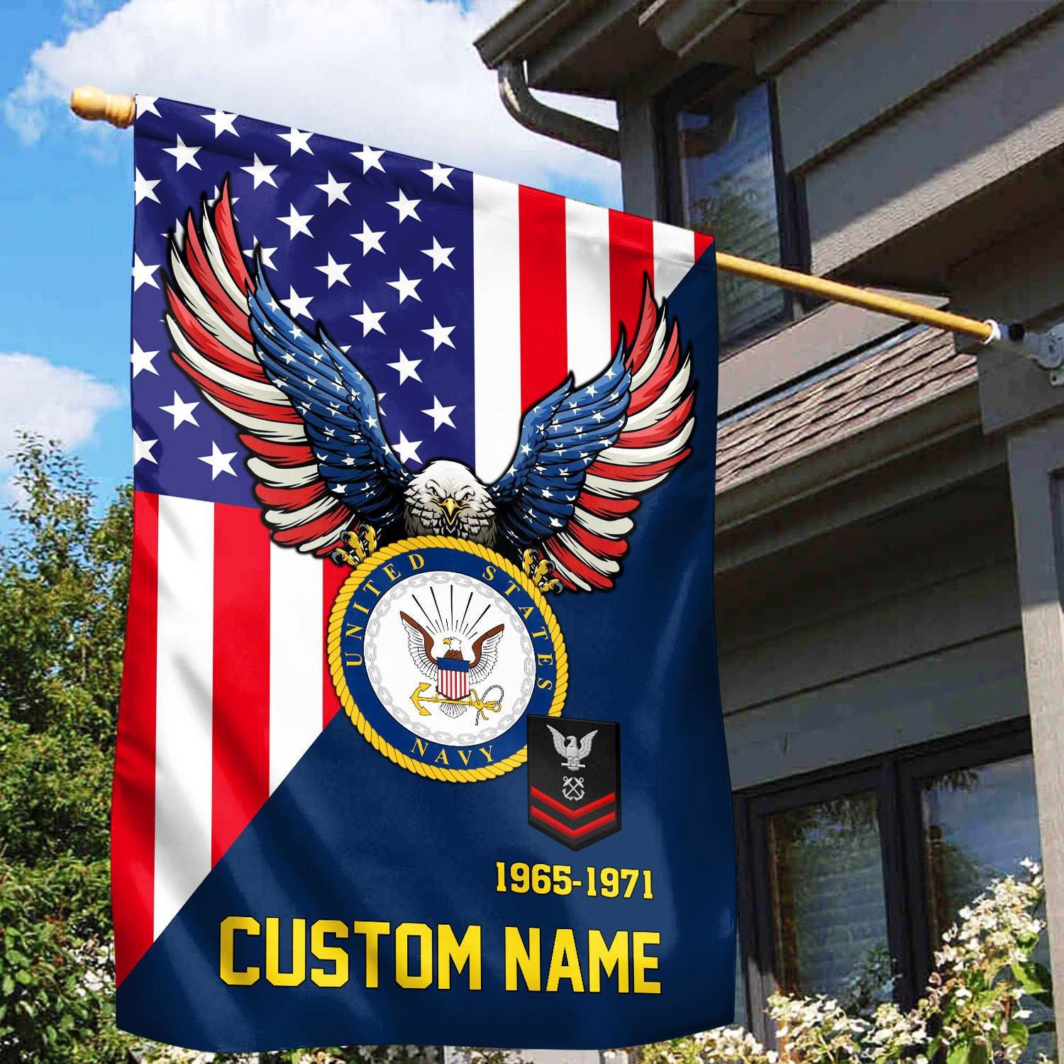 Premium Custom US Navy Veteran Flag VPVC110802, Gift For Navy Veteran, American Flag, Patriotic Flag, Garden Flag, House Flag, Gifts On Father's Day, Independence Day, Veterans Day.