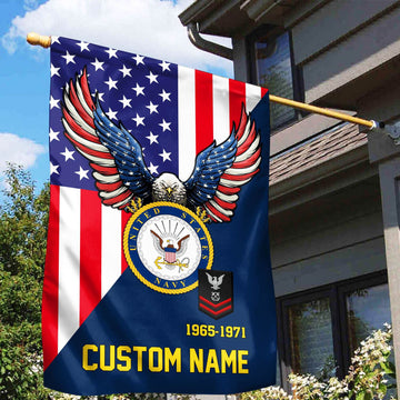 Premium Custom US Navy Veteran Flag VPVC110802, Gift For Navy Veteran, American Flag, Patriotic Flag, Garden Flag, House Flag, Gifts On Father's Day, Independence Day, Veterans Day.