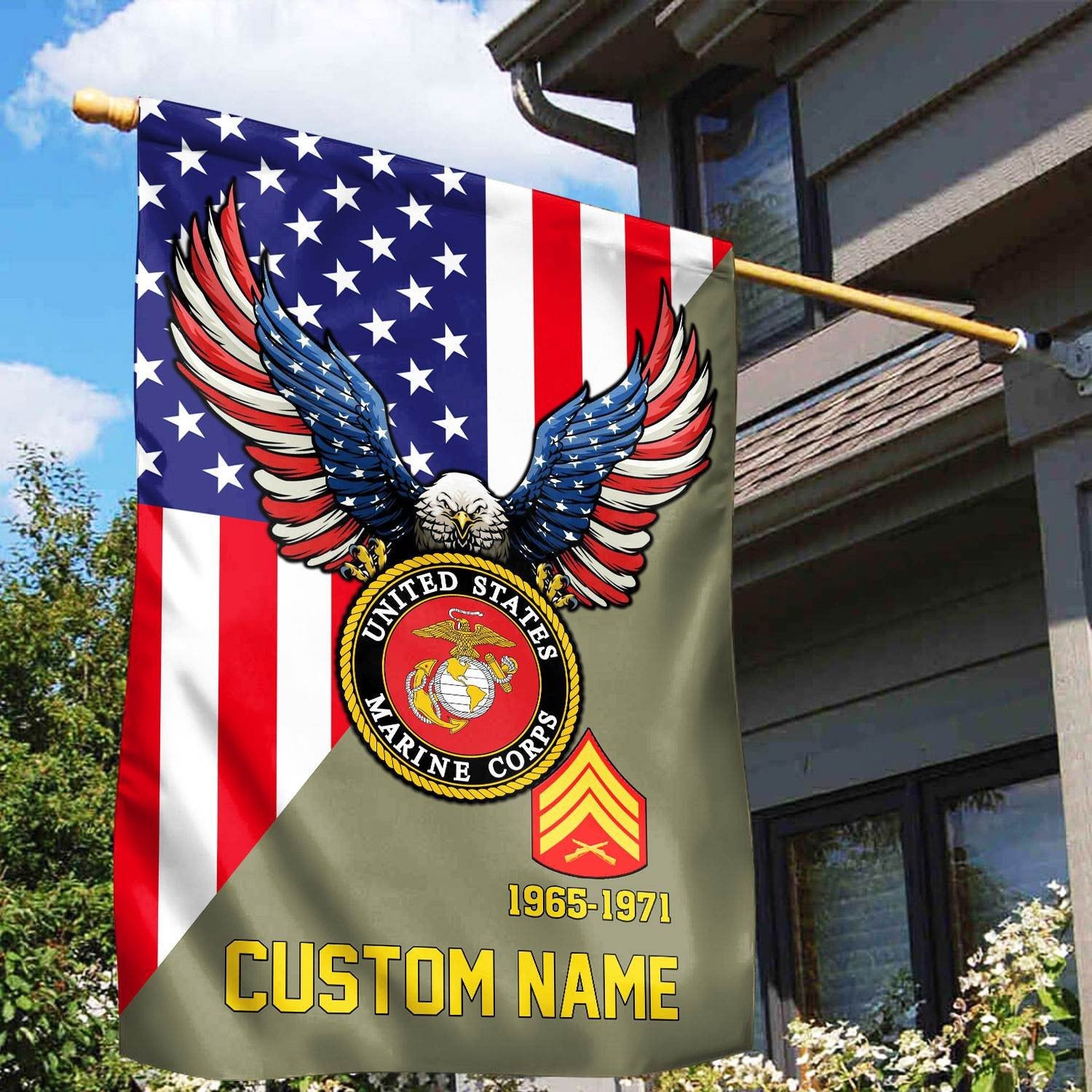 Premium Custom USMC Veteran Flag VPVC110811, Gift For Marine Veteran, American Flag, Patriotic Flag, Garden Flag, House Flag, Gifts On Father's Day, Independence Day, Veterans Day.