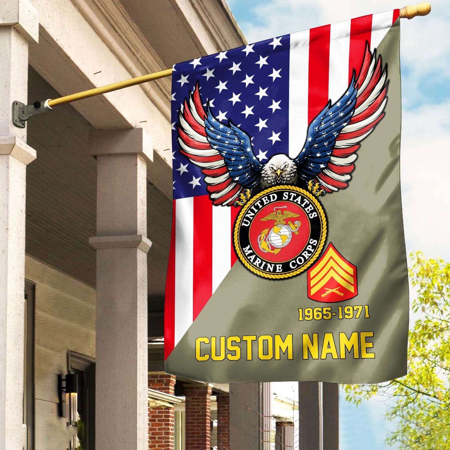 Premium Custom USMC Veteran Flag VPVC110811, Gift For Marine Veteran, American Flag, Patriotic Flag, Garden Flag, House Flag, Gifts On Father's Day, Independence Day, Veterans Day.