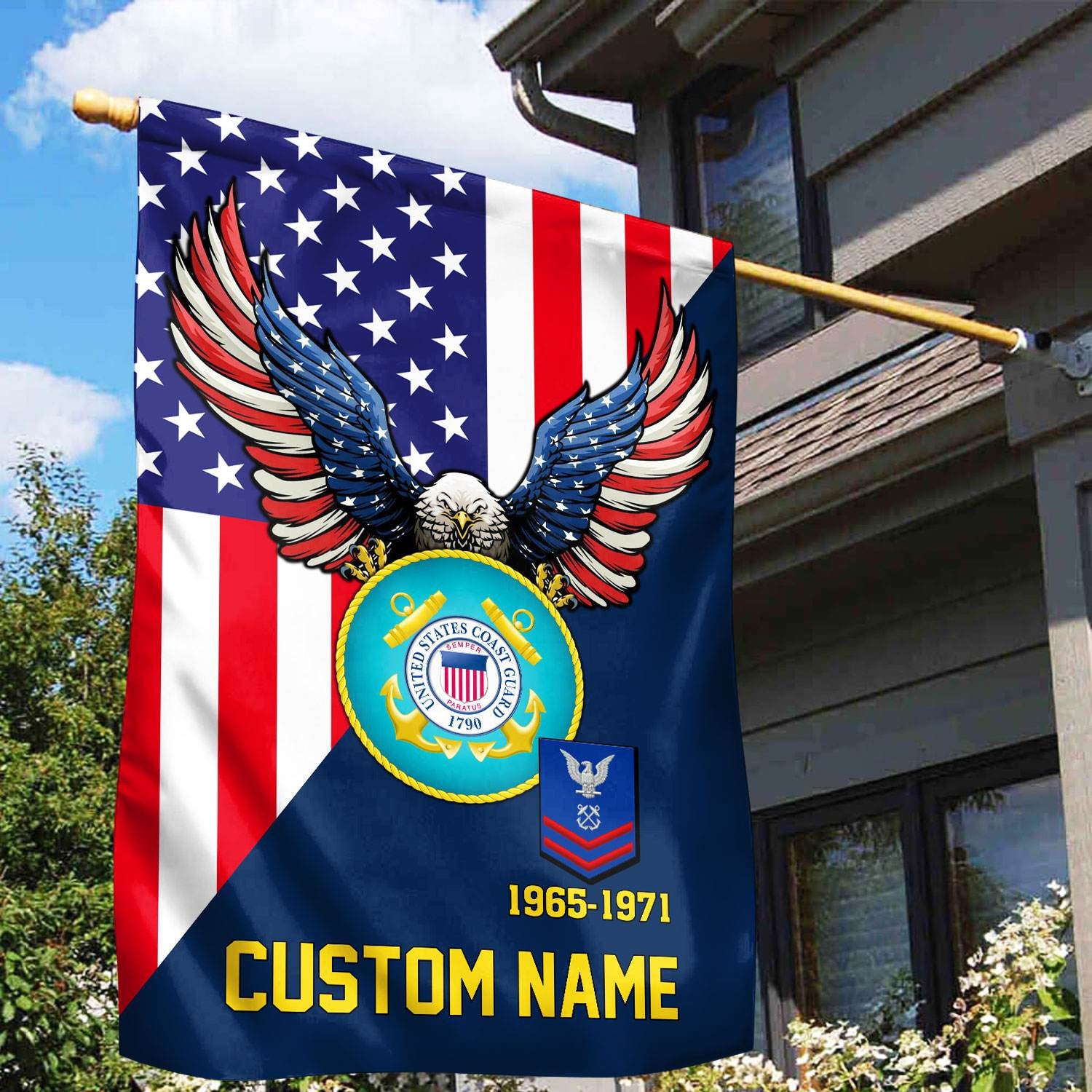 Premium Custom USCG Veteran Flag VPVC110805, Gift For Coast Guard Veteran, American Flag, Patriotic Flag, Garden Flag, House Flag, Gifts On Father's Day, Independence Day, Veterans Day.