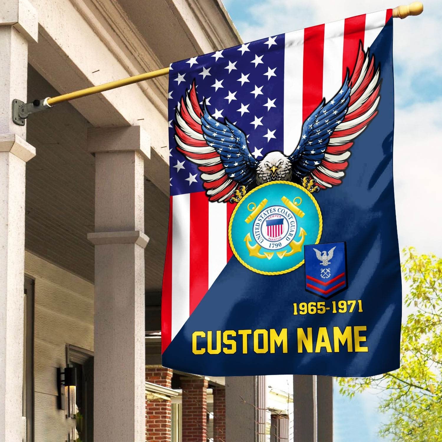 Premium Custom USCG Veteran Flag VPVC110805, Gift For Coast Guard Veteran, American Flag, Patriotic Flag, Garden Flag, House Flag, Gifts On Father's Day, Independence Day, Veterans Day.