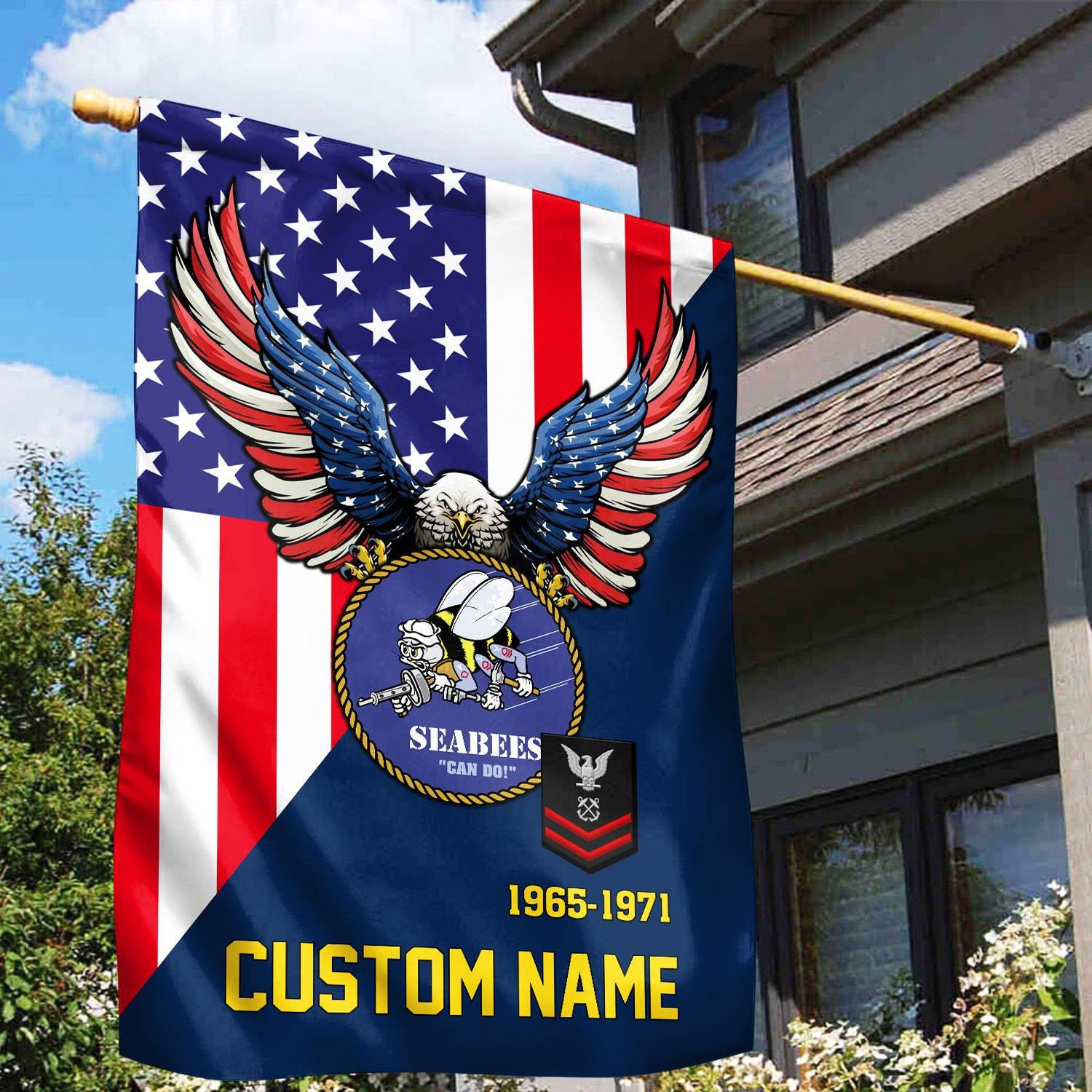 Premium Custom US Seabees Veteran Flag VPVC110809, Gift For Seabees Veteran, American Flag, Patriotic Flag, Garden Flag, House Flag, Gifts On Father's Day, Independence Day, Veterans Day.
