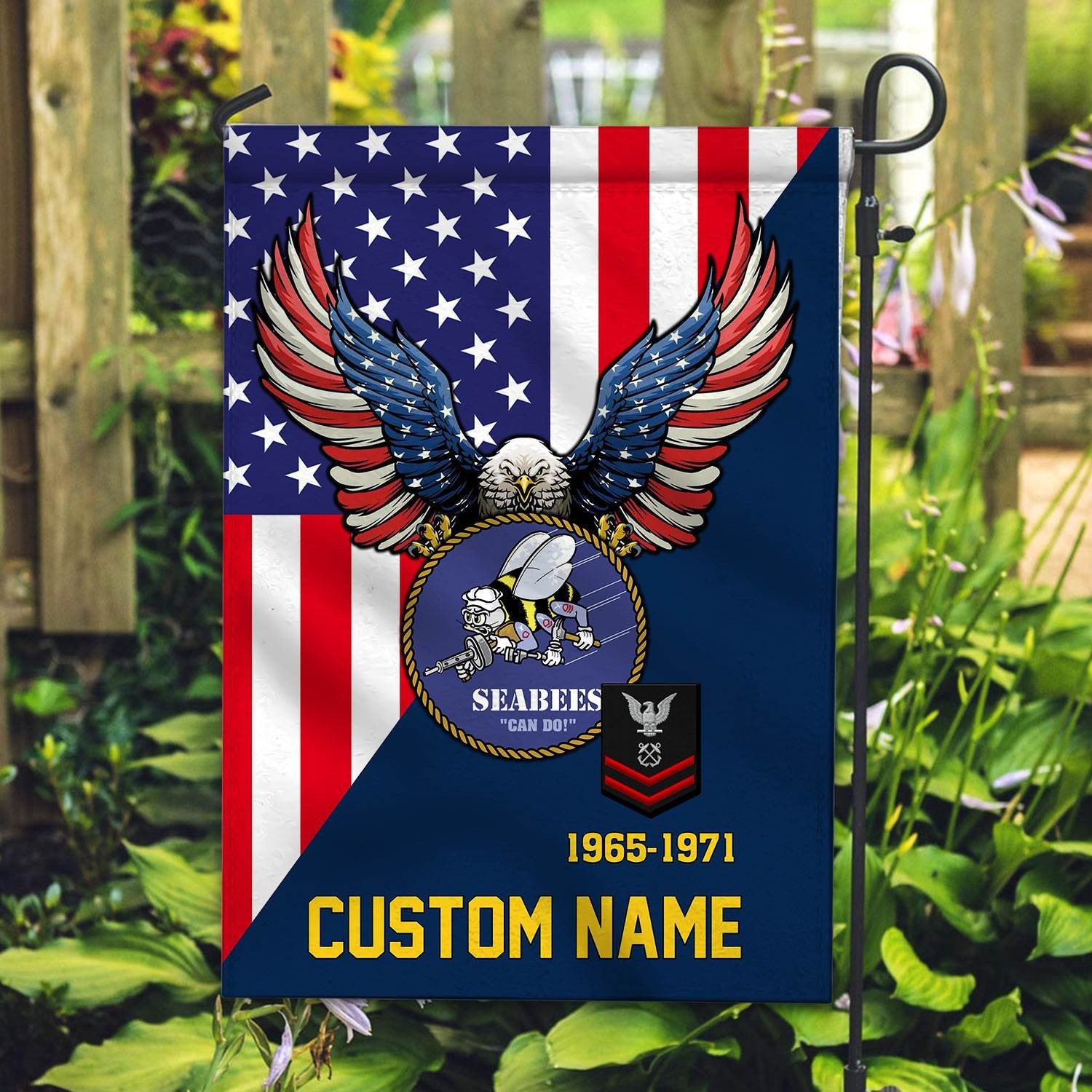 Premium Custom US Seabees Veteran Flag VPVC110809, Gift For Seabees Veteran, American Flag, Patriotic Flag, Garden Flag, House Flag, Gifts On Father's Day, Independence Day, Veterans Day.