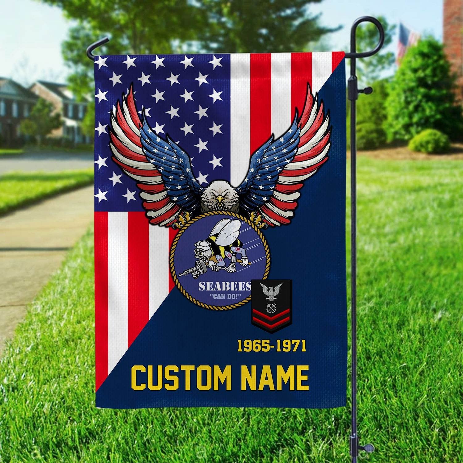 Premium Custom US Seabees Veteran Flag VPVC110809, Gift For Seabees Veteran, American Flag, Patriotic Flag, Garden Flag, House Flag, Gifts On Father's Day, Independence Day, Veterans Day.