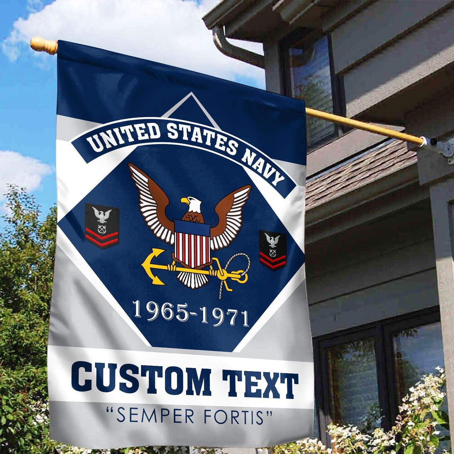Premium Custom US Navy Veteran Flag VPVC110902, Gift For Navy Veteran, American Flag, Patriotic Flag, Garden Flag, House Flag, Gifts On Father's Day, Independence Day, Veterans Day.