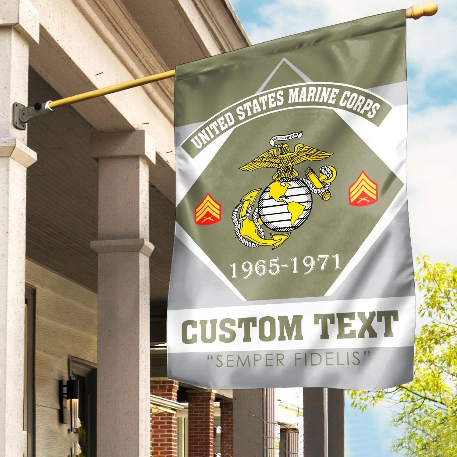 Premium Custom USMC Veteran Flag VPVC110911, Gift For Marine Veteran, American Flag, Patriotic Flag, Garden Flag, House Flag, Gifts On Father's Day, Independence Day, Veterans Day.