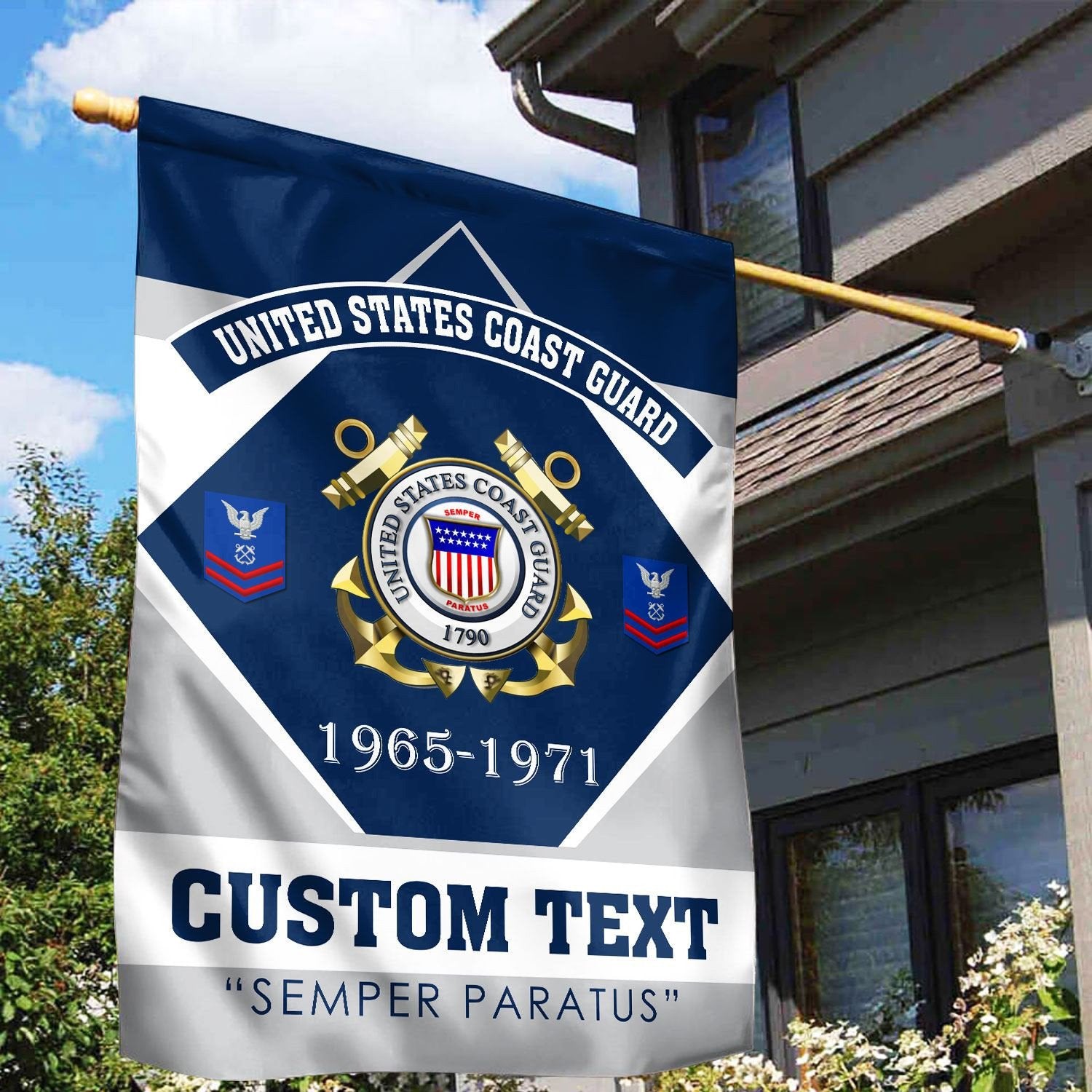 Premium Custom USCG Veteran Flag VPVC110905, Gift For Coast Guard Veteran, American Flag, Patriotic Flag, Garden Flag, House Flag, Gifts On Father's Day, Independence Day, Veterans Day.
