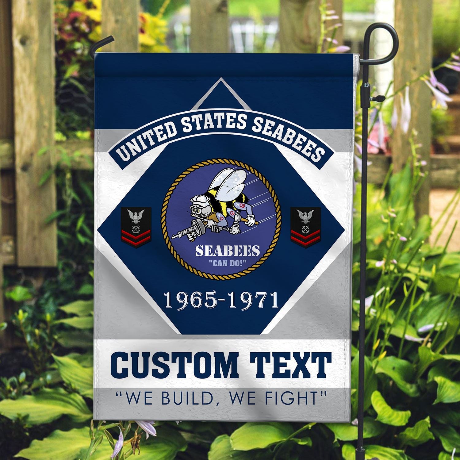 Premium Custom US Seabees Veteran Flag VPVC110909, Gift For Seabees Veteran, American Flag, Patriotic Flag, Garden Flag, House Flag, Gifts On Father's Day, Independence Day, Veterans Day.