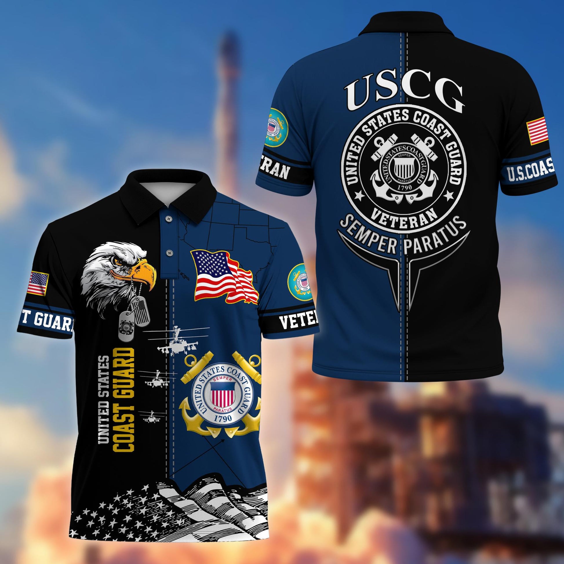 Premium US Veterans Polo Shirt BPVC270301, Gifts For US Veterans, Gifts On Father's Day, Armed Forces Day, Independence Day, Veterans Day.
