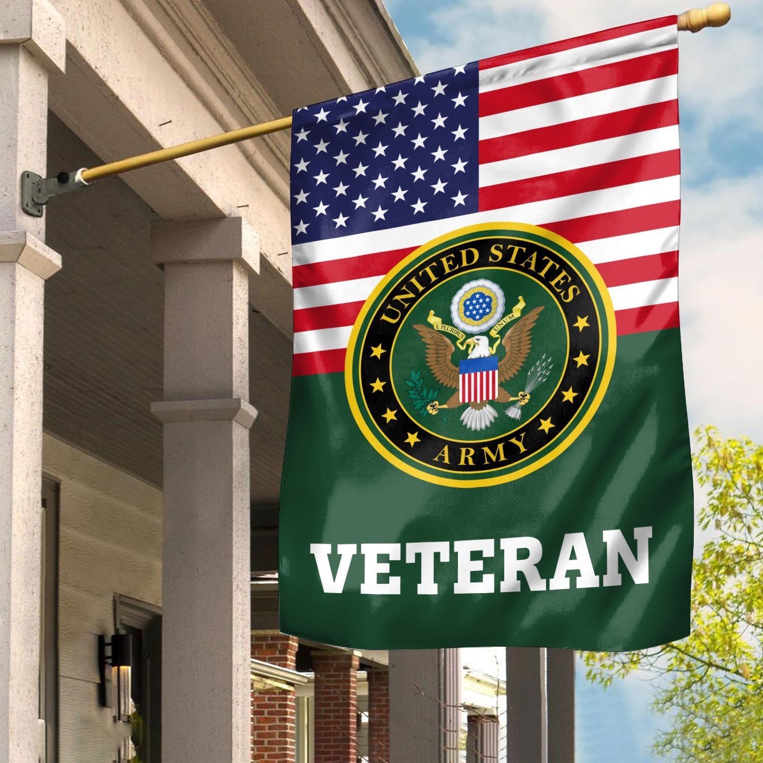 Premium US Army Veteran Flag VPVC111901, Custom Name, Rank, Year, Gift For Army Veteran, American Flag, Patriotic Flag, Garden Flag, House Flag, Gifts On Father's Day, Independence Day, Veterans Day.