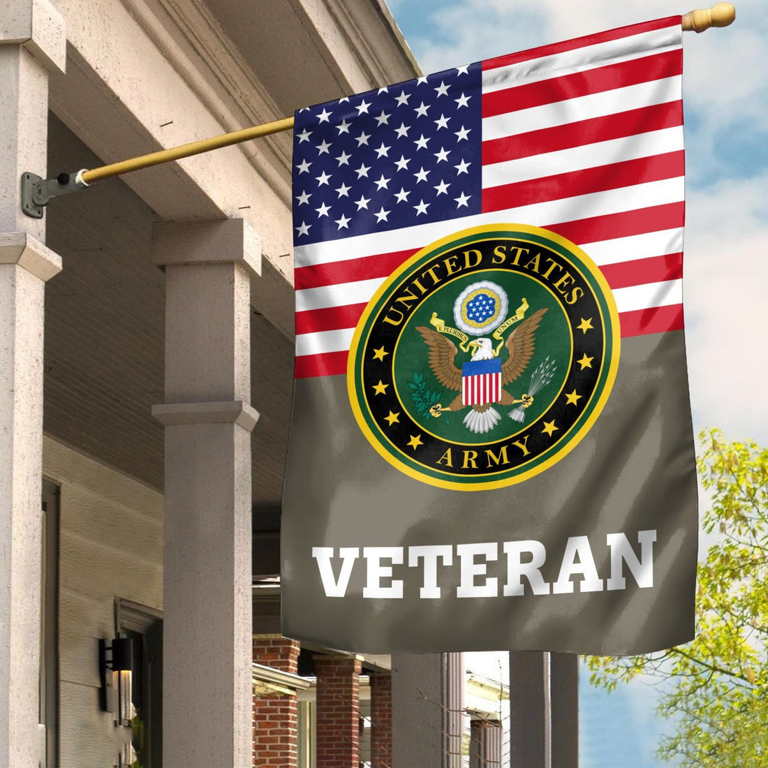 Premium US Army Veteran Flag VPVC111910, Custom Name, Rank, Year, Gift For Army Veteran, American Flag, Patriotic Flag, Garden Flag, House Flag, Gifts On Father's Day, Independence Day, Veterans Day.