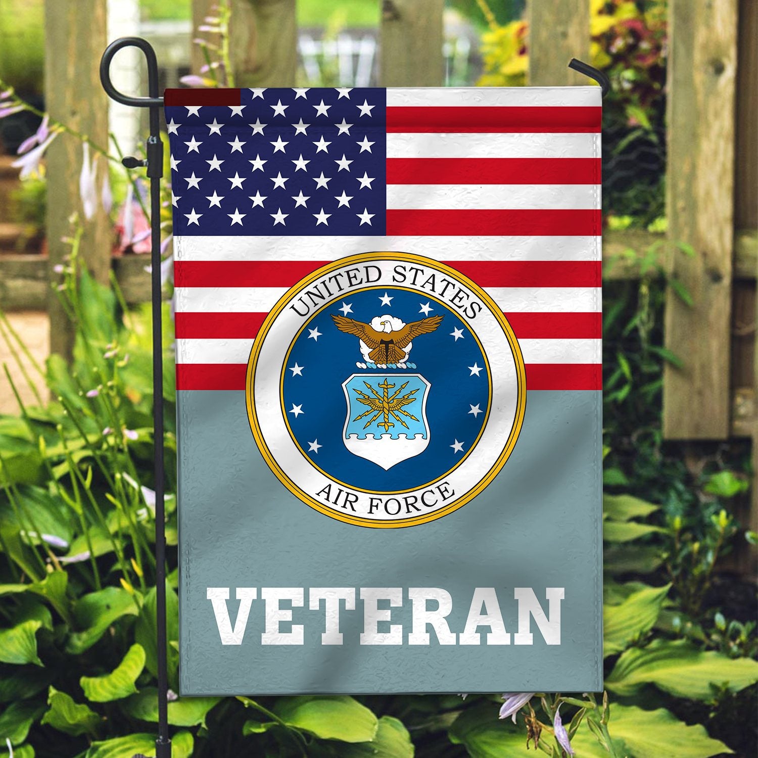 Premium USAF Veteran Flag VPVC111904, Custom Name, Rank, Year, Gift For Air Force Veteran, American Flag, Patriotic Flag, Garden Flag, House Flag, Gifts On Father's Day, Independence Day, Veterans Day.