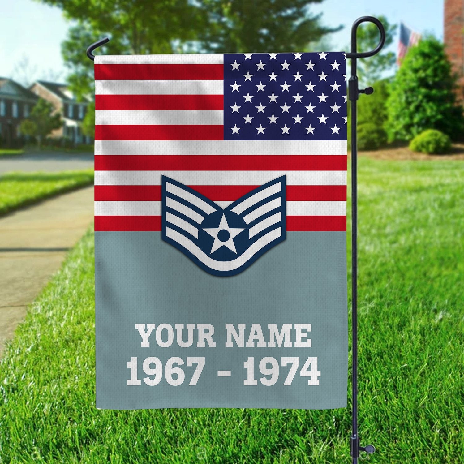 Premium USAF Veteran Flag VPVC111904, Custom Name, Rank, Year, Gift For Air Force Veteran, American Flag, Patriotic Flag, Garden Flag, House Flag, Gifts On Father's Day, Independence Day, Veterans Day.