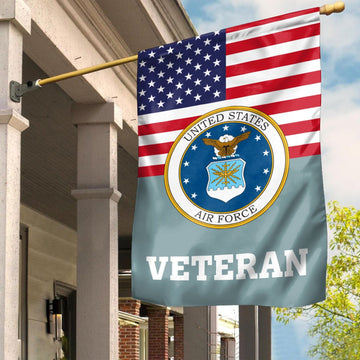Premium USAF Veteran Flag VPVC111904, Custom Name, Rank, Year, Gift For Air Force Veteran, American Flag, Patriotic Flag, Garden Flag, House Flag, Gifts On Father's Day, Independence Day, Veterans Day.