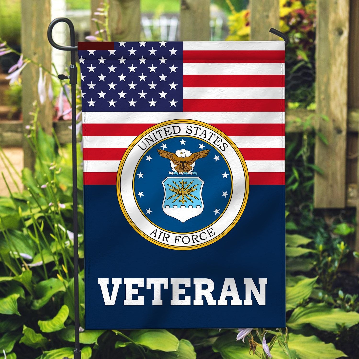 Premium USAF Veteran Flag VPVC111912, Custom Name, Rank, Year, Gift For Air Force Veteran, American Flag, Patriotic Flag, Garden Flag, House Flag, Gifts On Father's Day, Independence Day, Veterans Day.