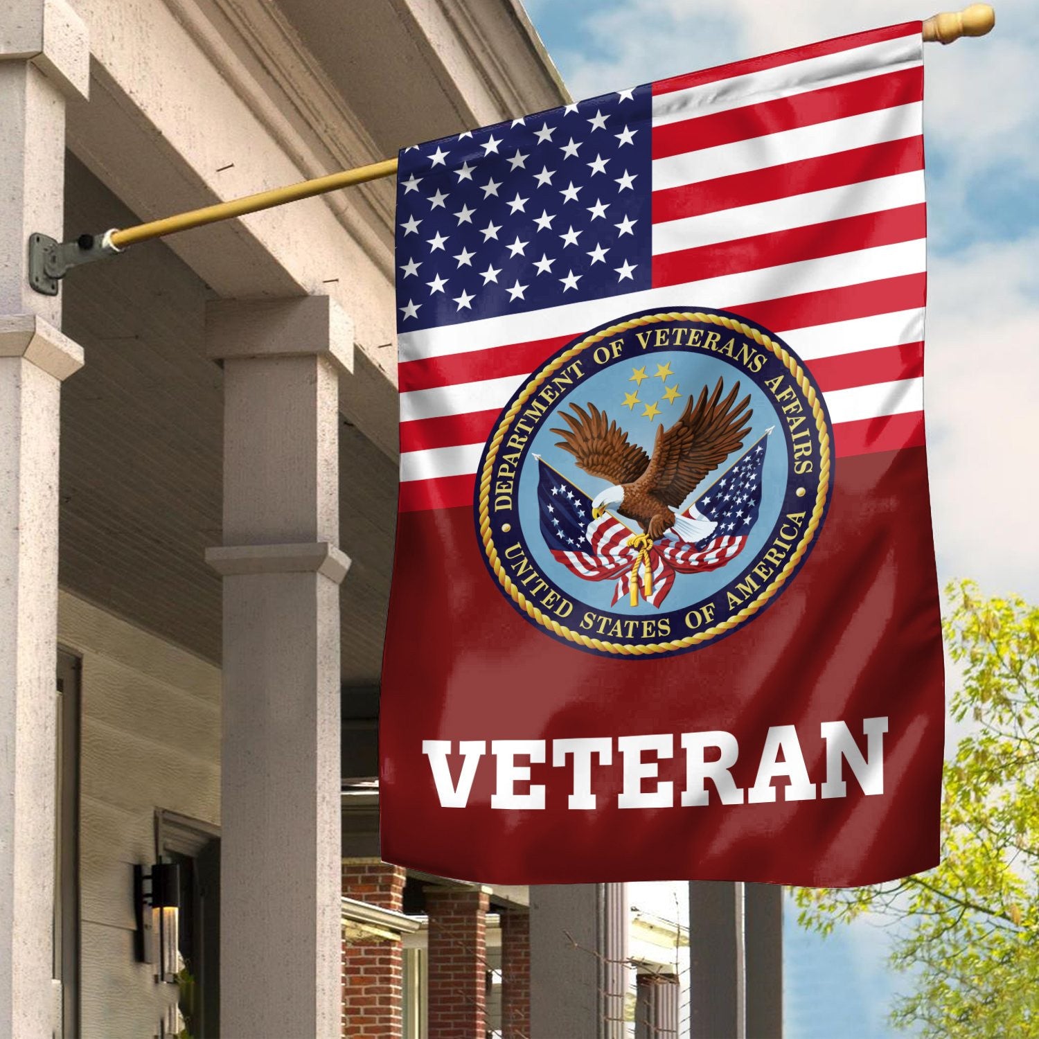Premium US Veteran Flag VPVC111907, Custom Name, Rank, Year, Gift For US Veteran, American Flag, Patriotic Flag, Garden Flag, House Flag, Gifts On Father's Day, Independence Day, Veterans Day.