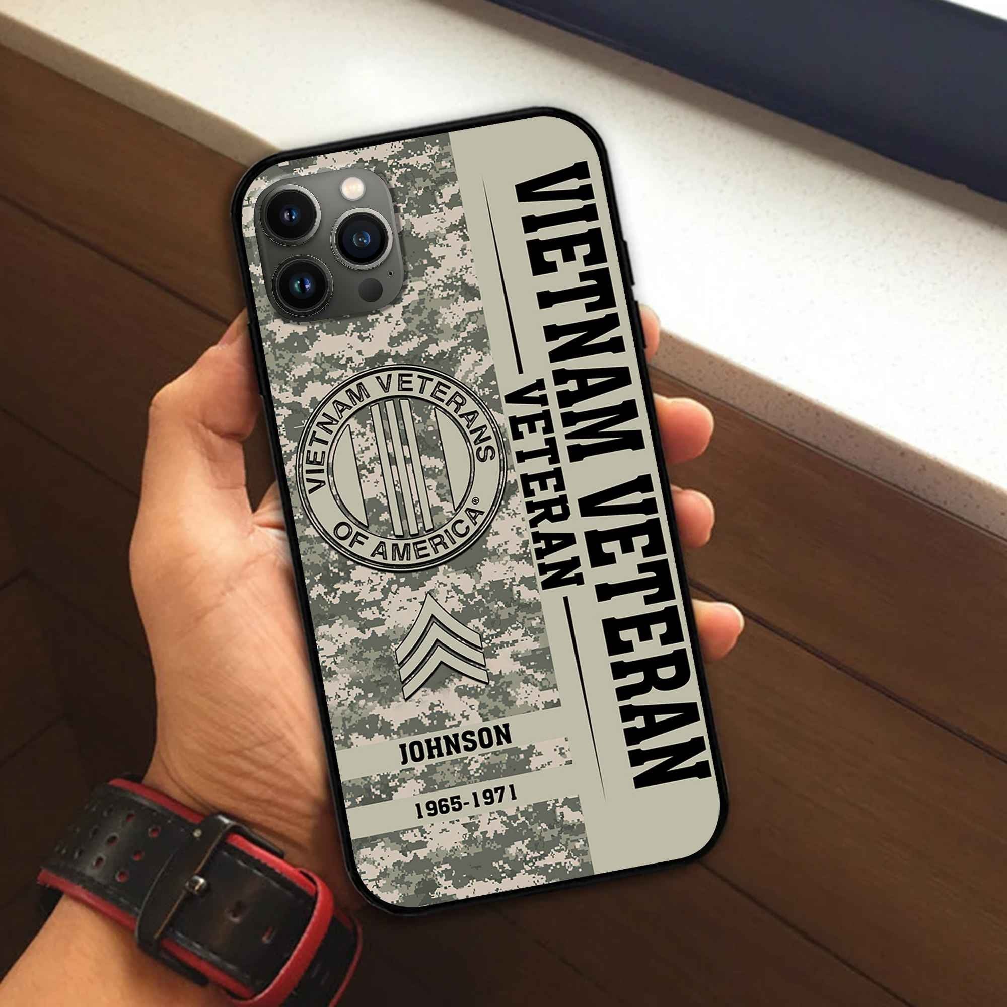 Premium Custom Vietnam Veteran Phone Case VPVC507206, Gifts For Vietnam Veteran, Best Gifts On Father's Day, Armed Forces Day, Independence Day, Veterans Day.