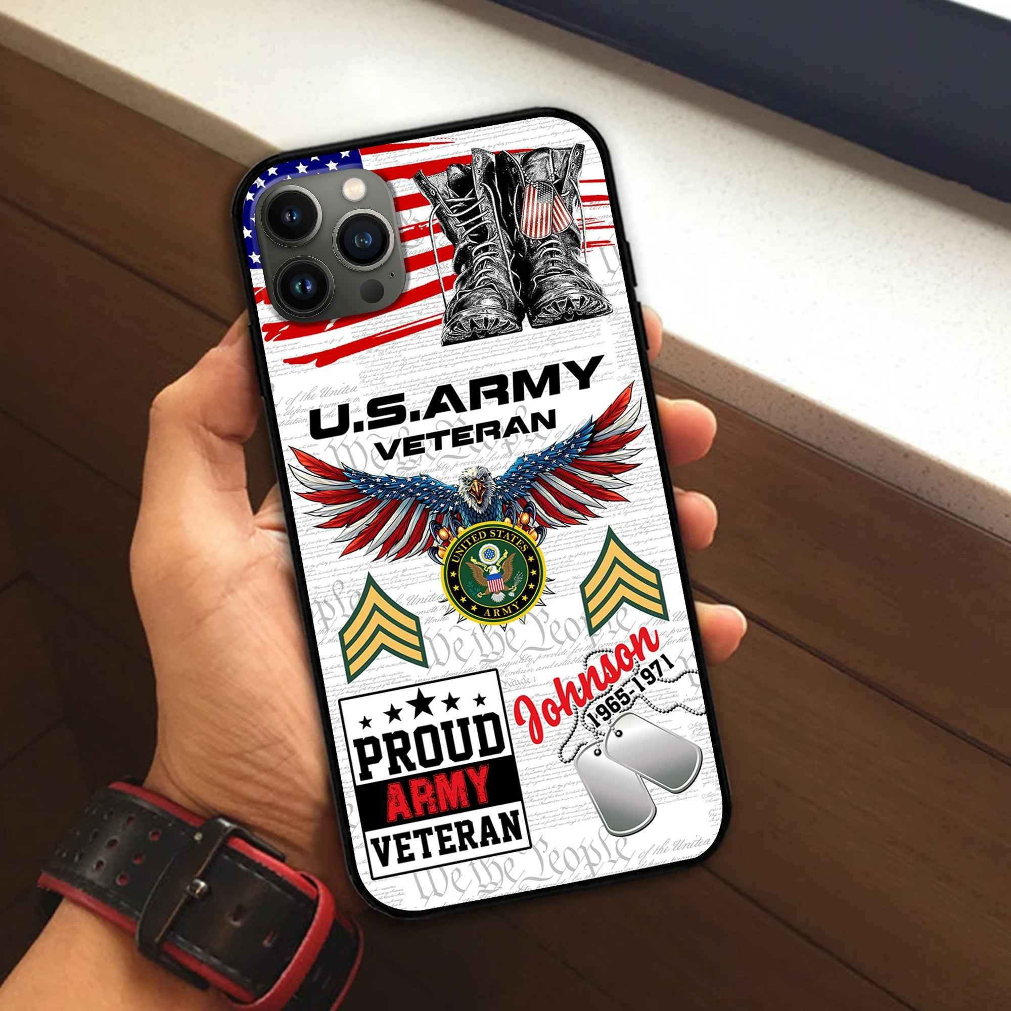 Unique Custom Name, Rank, Year, US Army Phone Case VPVC507301, Gifts For Army Veteran, Best Gifts On Father's Day, Independence Day, Veterans Day.