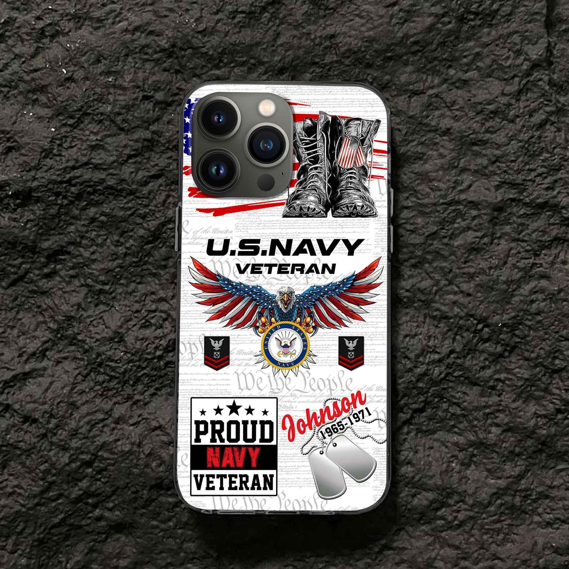 Unique Custom Name, Rank, Year, US Navy Phone Case VPVC507302, Gifts For Navy Veteran, Best Gifts On Father's Day, Independence Day, Veterans Day.