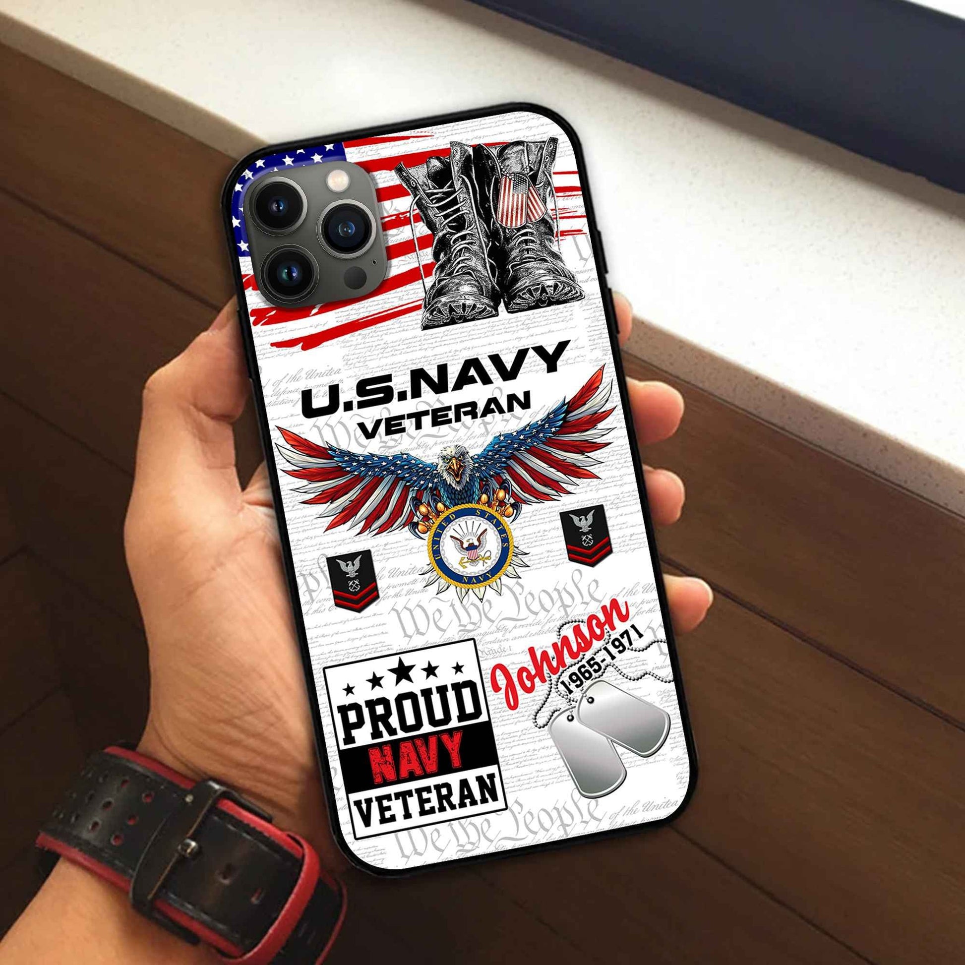 Unique Custom Name, Rank, Year, US Navy Phone Case VPVC507302, Gifts For Navy Veteran, Best Gifts On Father's Day, Independence Day, Veterans Day.