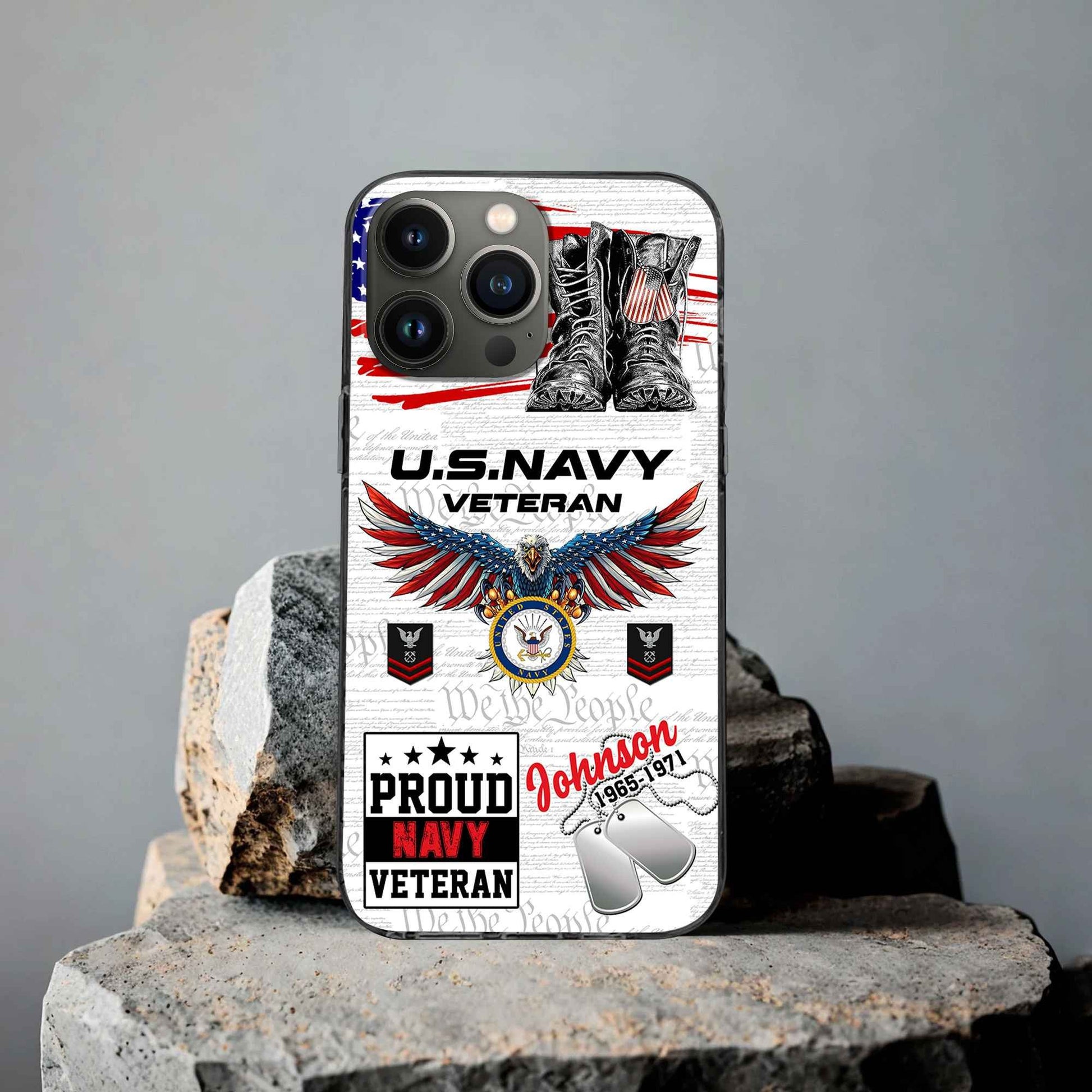 Unique Custom Name, Rank, Year, US Navy Phone Case VPVC507302, Gifts For Navy Veteran, Best Gifts On Father's Day, Independence Day, Veterans Day.