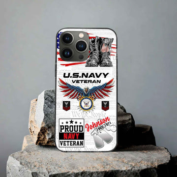 Unique Custom Name, Rank, Year, US Navy Phone Case VPVC507302, Gifts For Navy Veteran, Best Gifts On Father's Day, Independence Day, Veterans Day.