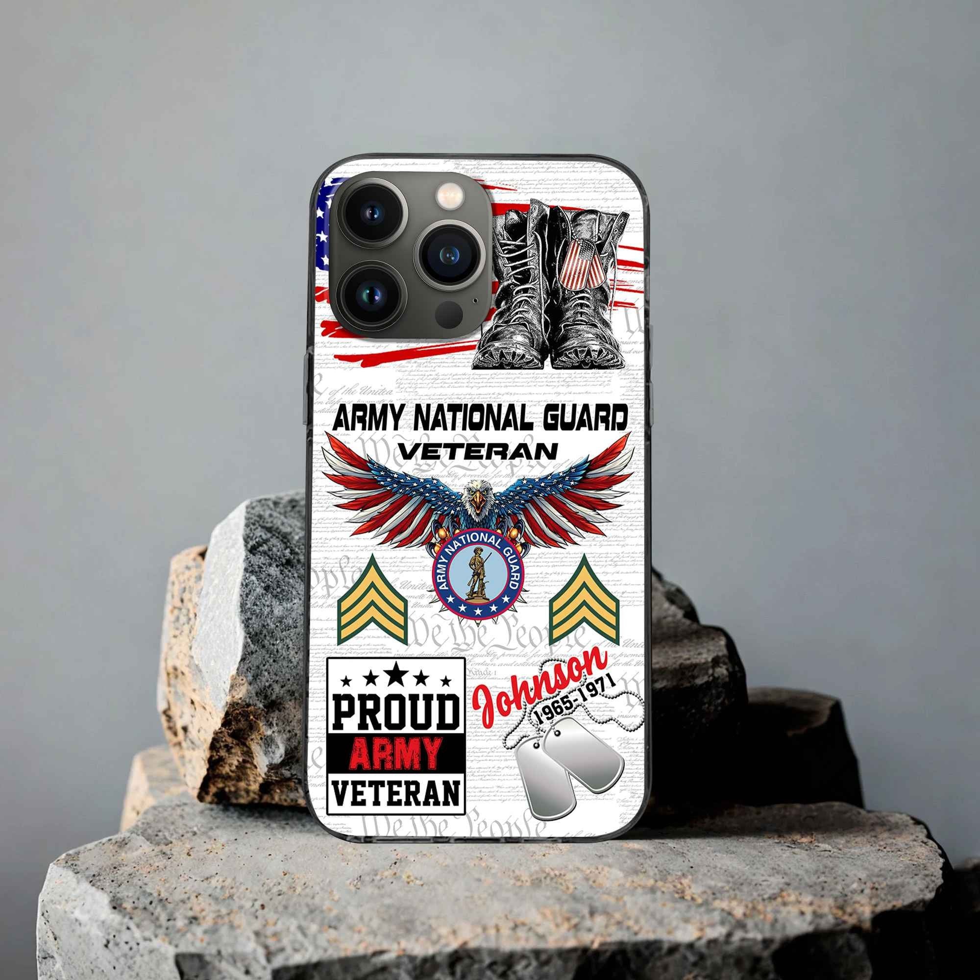 Unique Custom Name, Rank, Year, US Army National Guard Phone Case VPVC507308, Gifts For Army National Guard Veteran, Best Gifts On Father's Day, Independence Day, Veterans Day.