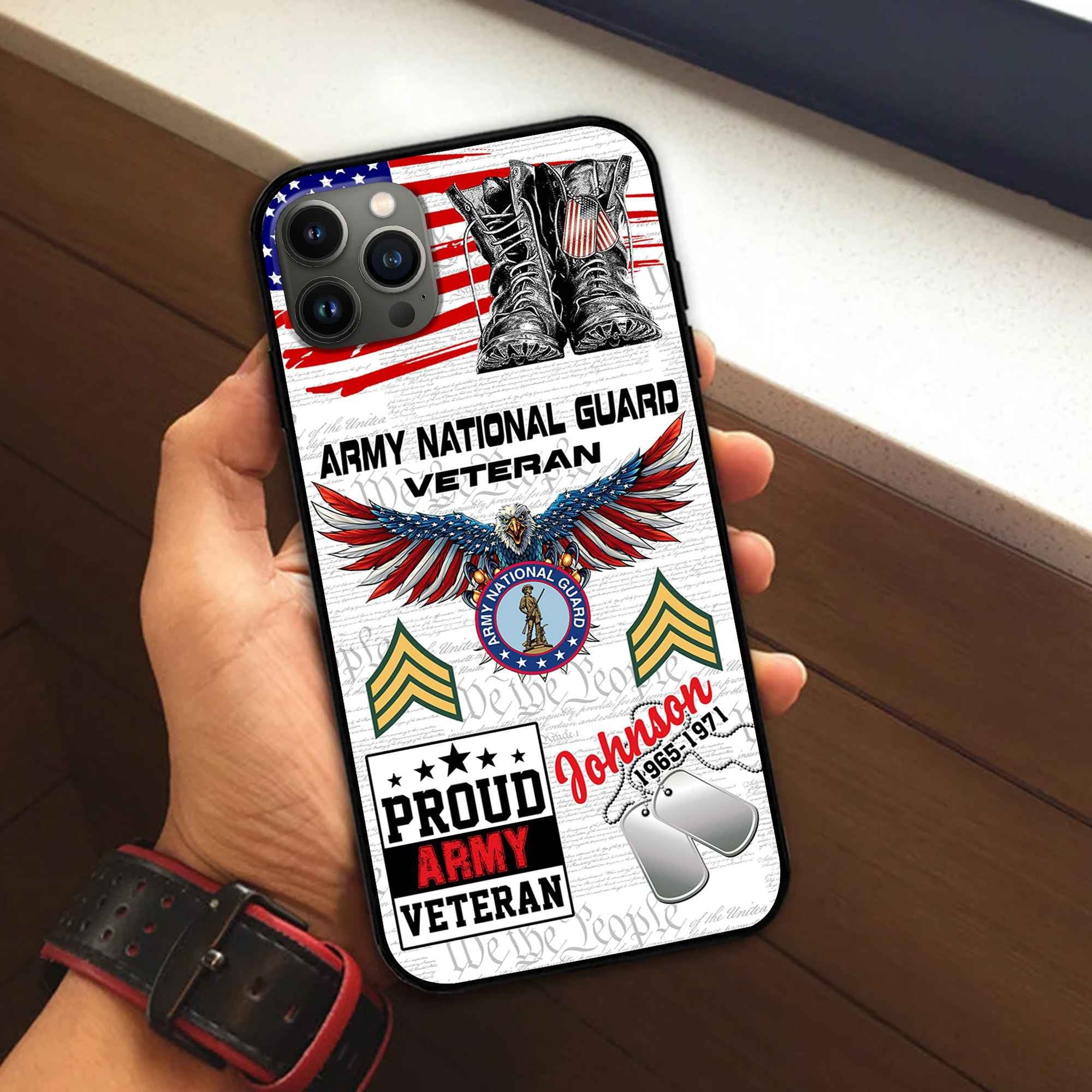 Unique Custom Name, Rank, Year, US Army National Guard Phone Case VPVC507308, Gifts For Army National Guard Veteran, Best Gifts On Father's Day, Independence Day, Veterans Day.