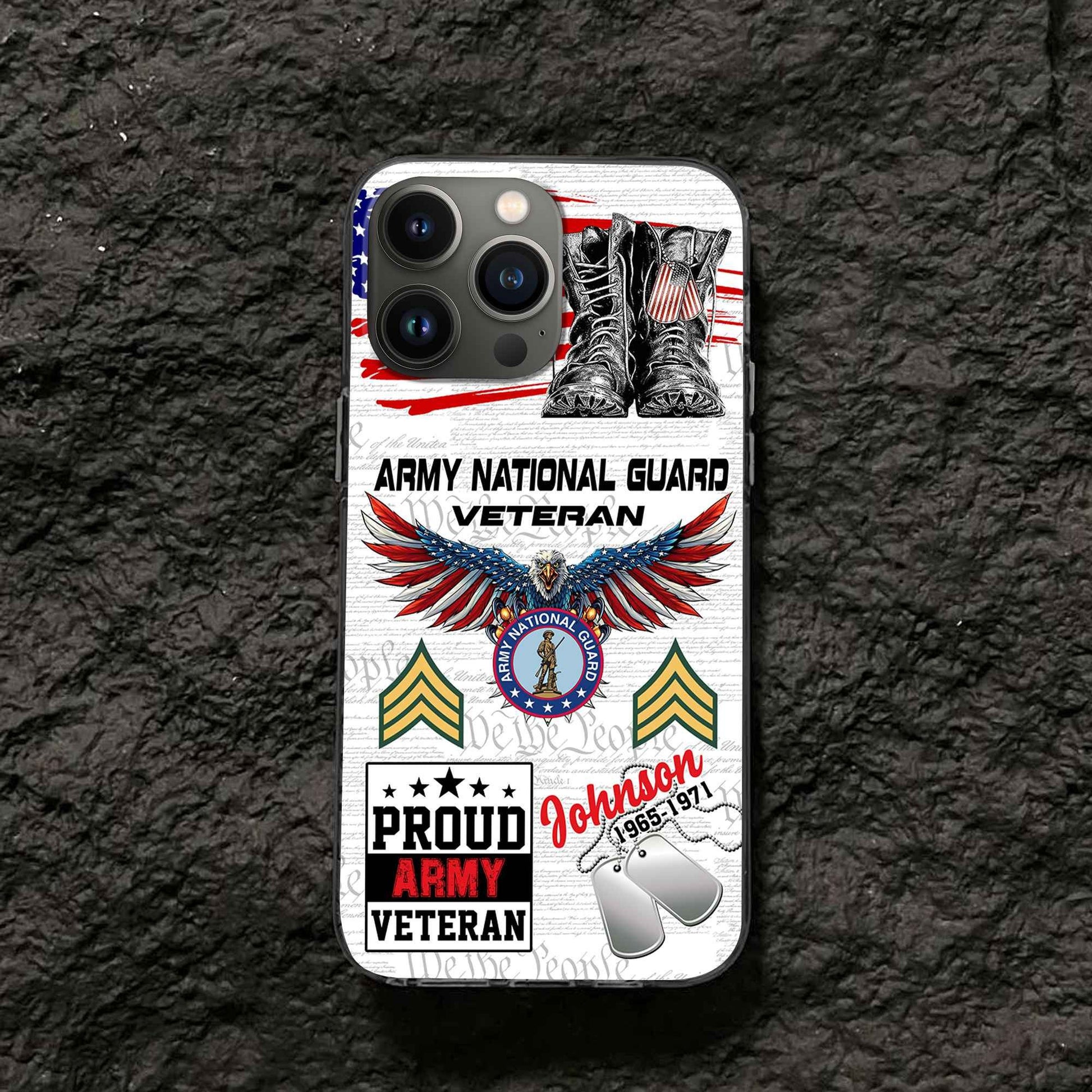 Unique Custom Name, Rank, Year, US Army National Guard Phone Case VPVC507308, Gifts For Army National Guard Veteran, Best Gifts On Father's Day, Independence Day, Veterans Day.