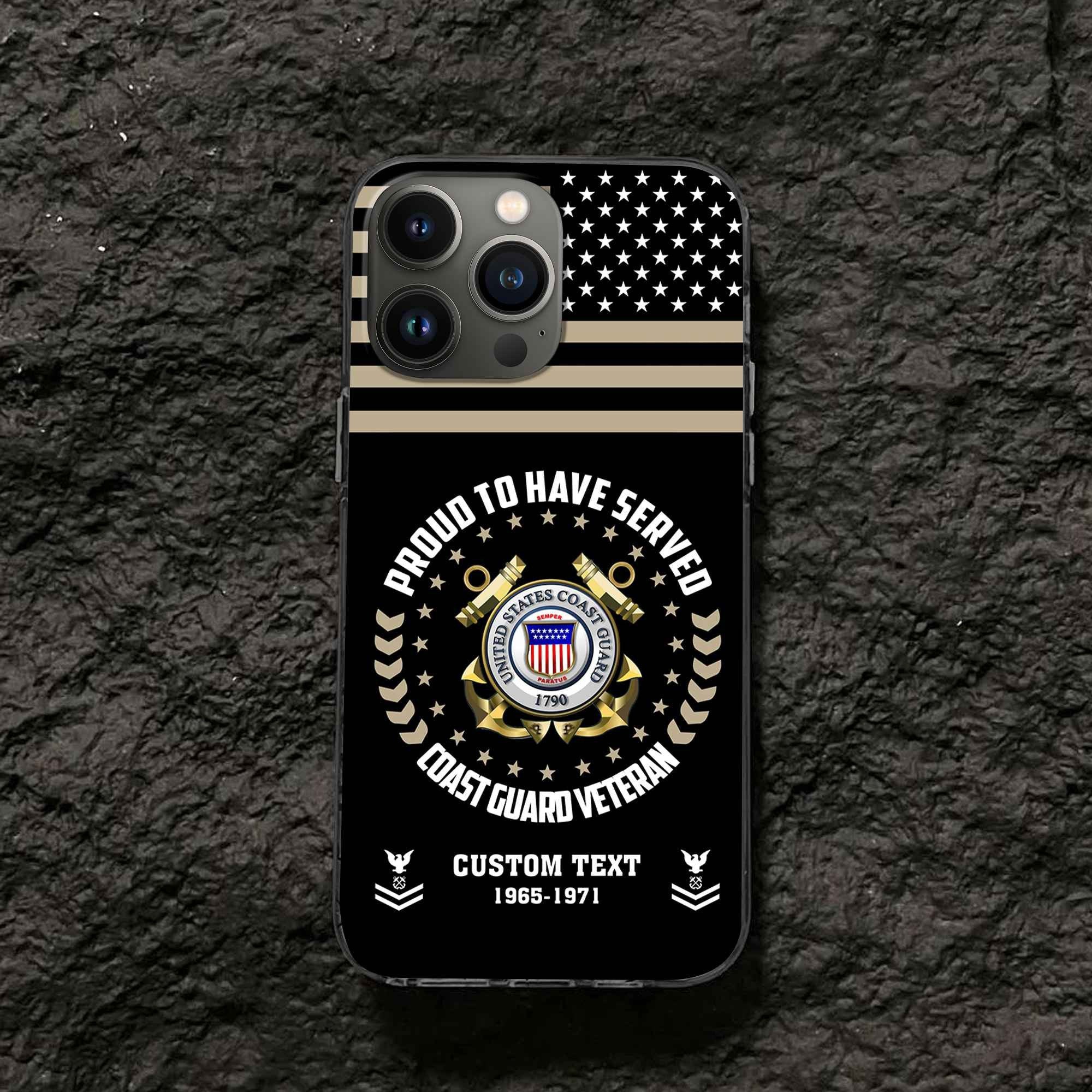 Premium Custom USCG Phone Case VPVC507405, Gifts For Coast Guard Veteran, Best Gifts On Father's Day, Armed Forces Day, Independence Day, Veterans Day.