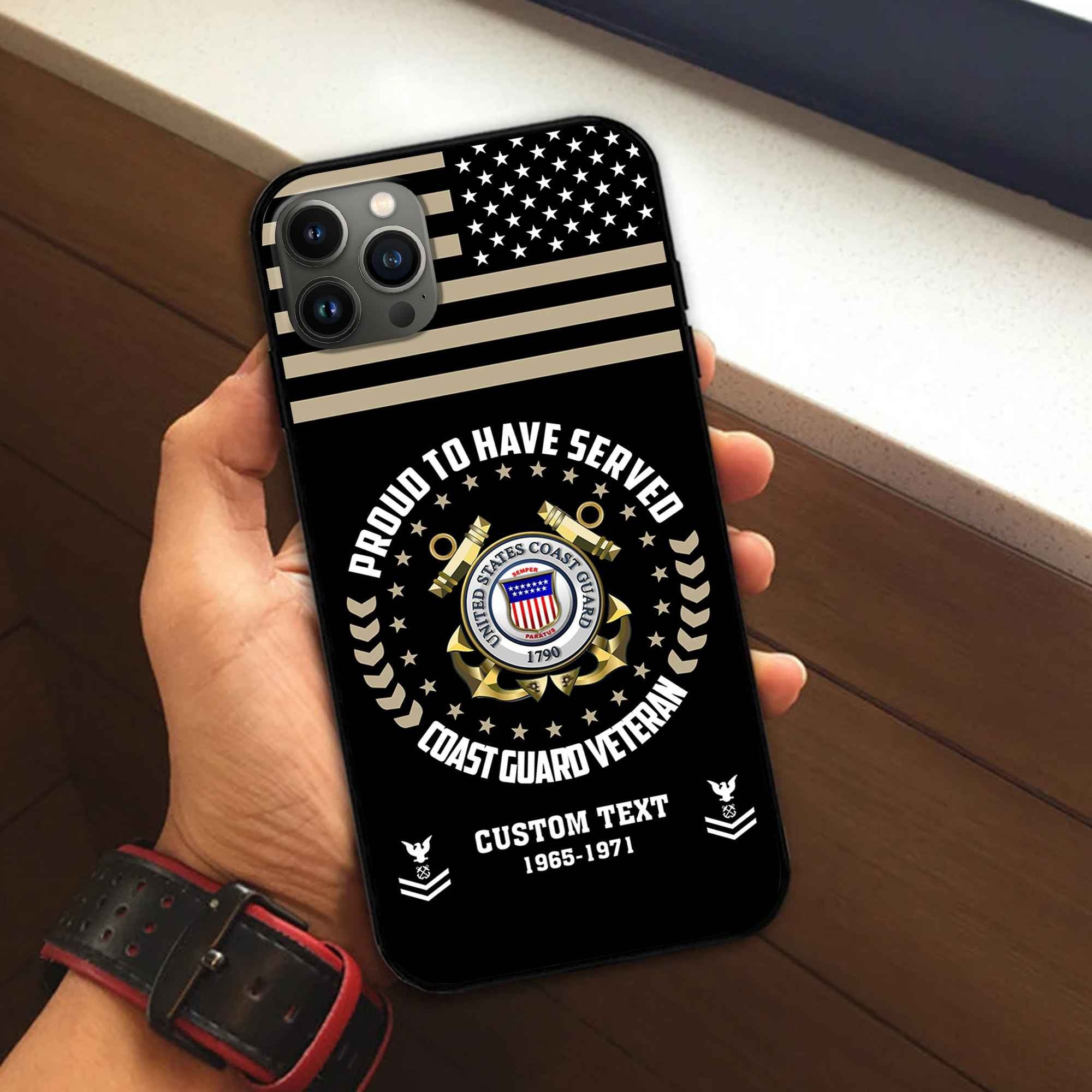 Premium Custom USCG Phone Case VPVC507405, Gifts For Coast Guard Veteran, Best Gifts On Father's Day, Armed Forces Day, Independence Day, Veterans Day.