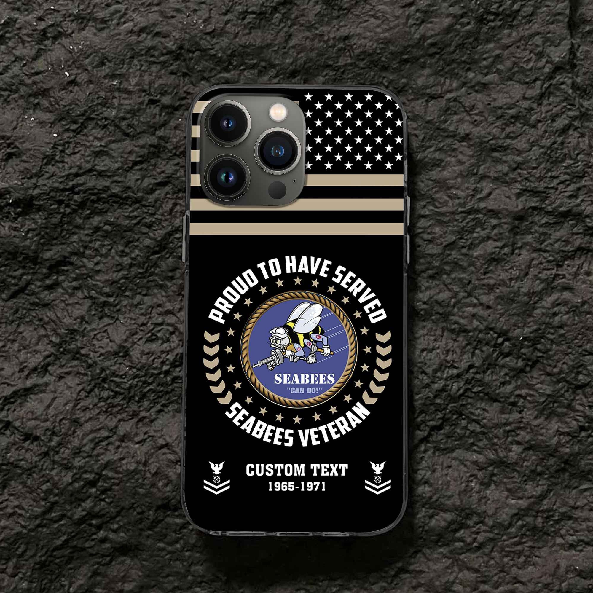 Premium Custom US Seabees Phone Case VPVC507409, Gifts For Seabees Veteran, Best Gifts On Father's Day, Armed Forces Day, Independence Day, Veterans Day.
