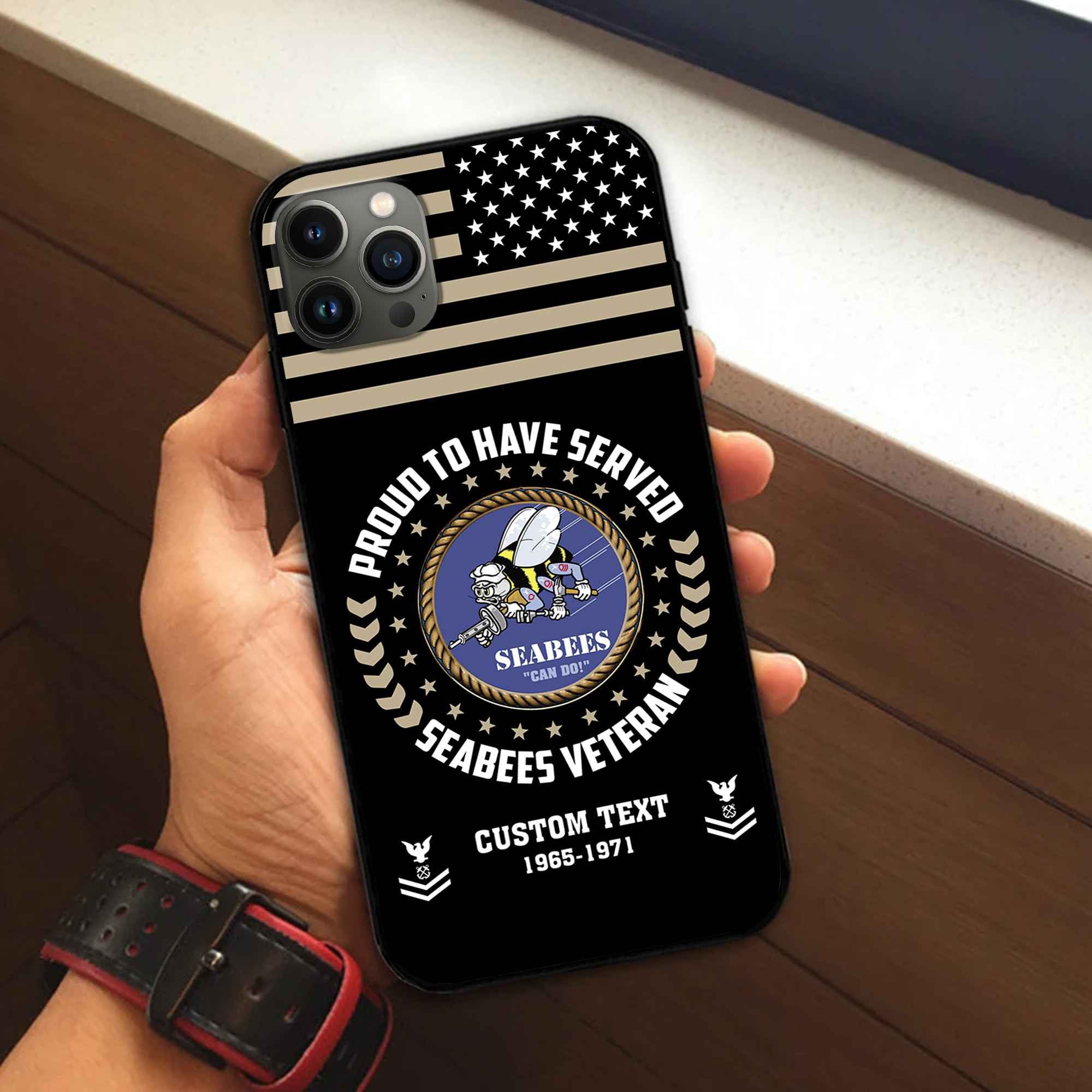 Premium Custom US Seabees Phone Case VPVC507409, Gifts For Seabees Veteran, Best Gifts On Father's Day, Armed Forces Day, Independence Day, Veterans Day.