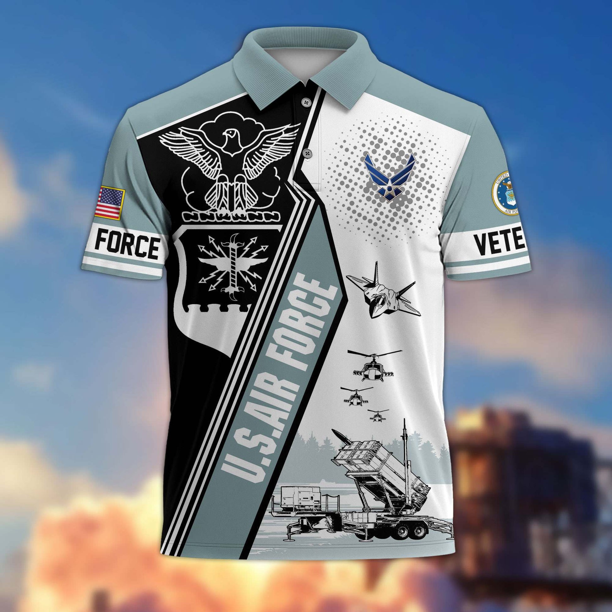 Premium US Veterans Polo Shirt BPHN250311, Gifts For US Veterans, Gifts On Father's Day, Armed Forces Day, Independence Day, Veterans Day.
