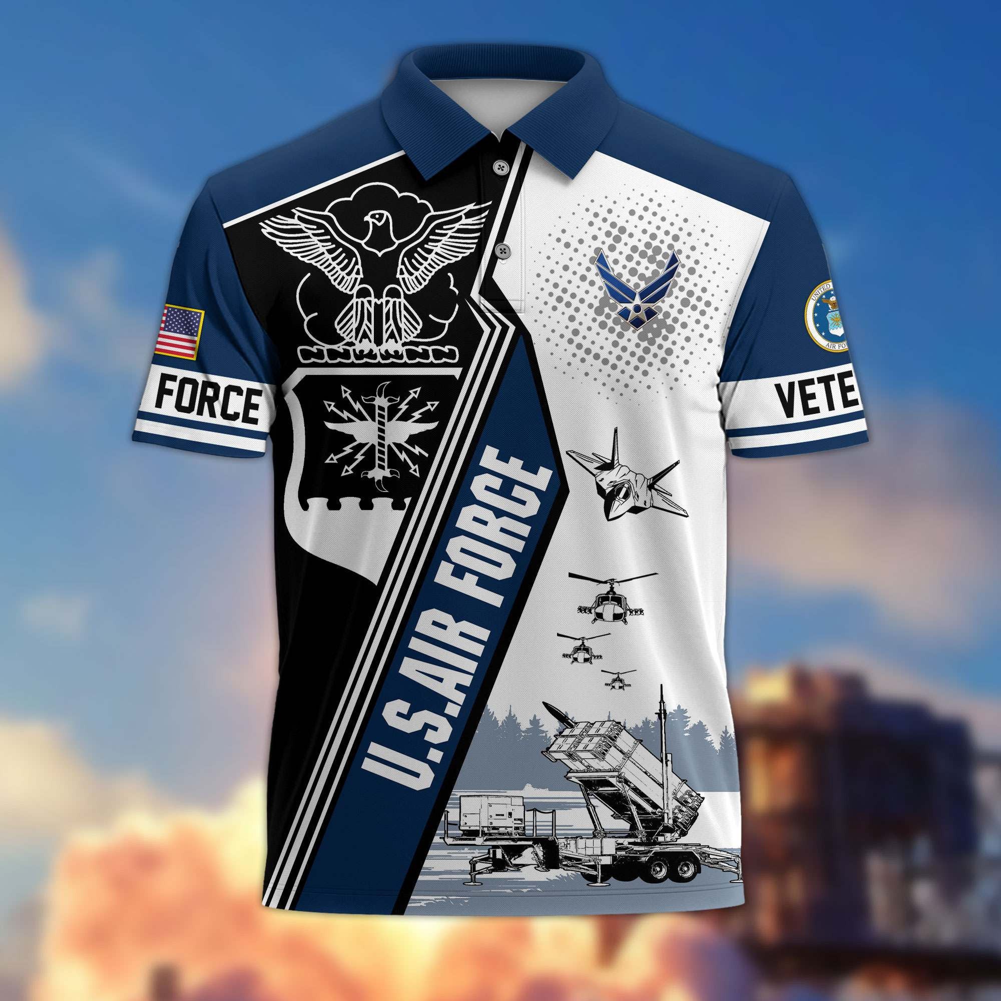 Premium US Veterans Polo Shirt BPHN250311, Gifts For US Veterans, Gifts On Father's Day, Armed Forces Day, Independence Day, Veterans Day.