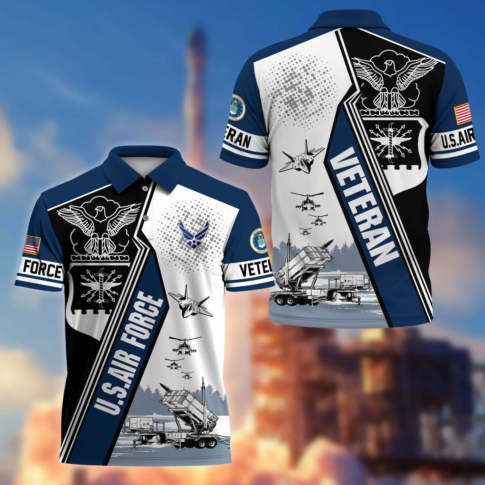 Premium US Veterans Polo Shirt BPHN250311, Gifts For US Veterans, Gifts On Father's Day, Armed Forces Day, Independence Day, Veterans Day.