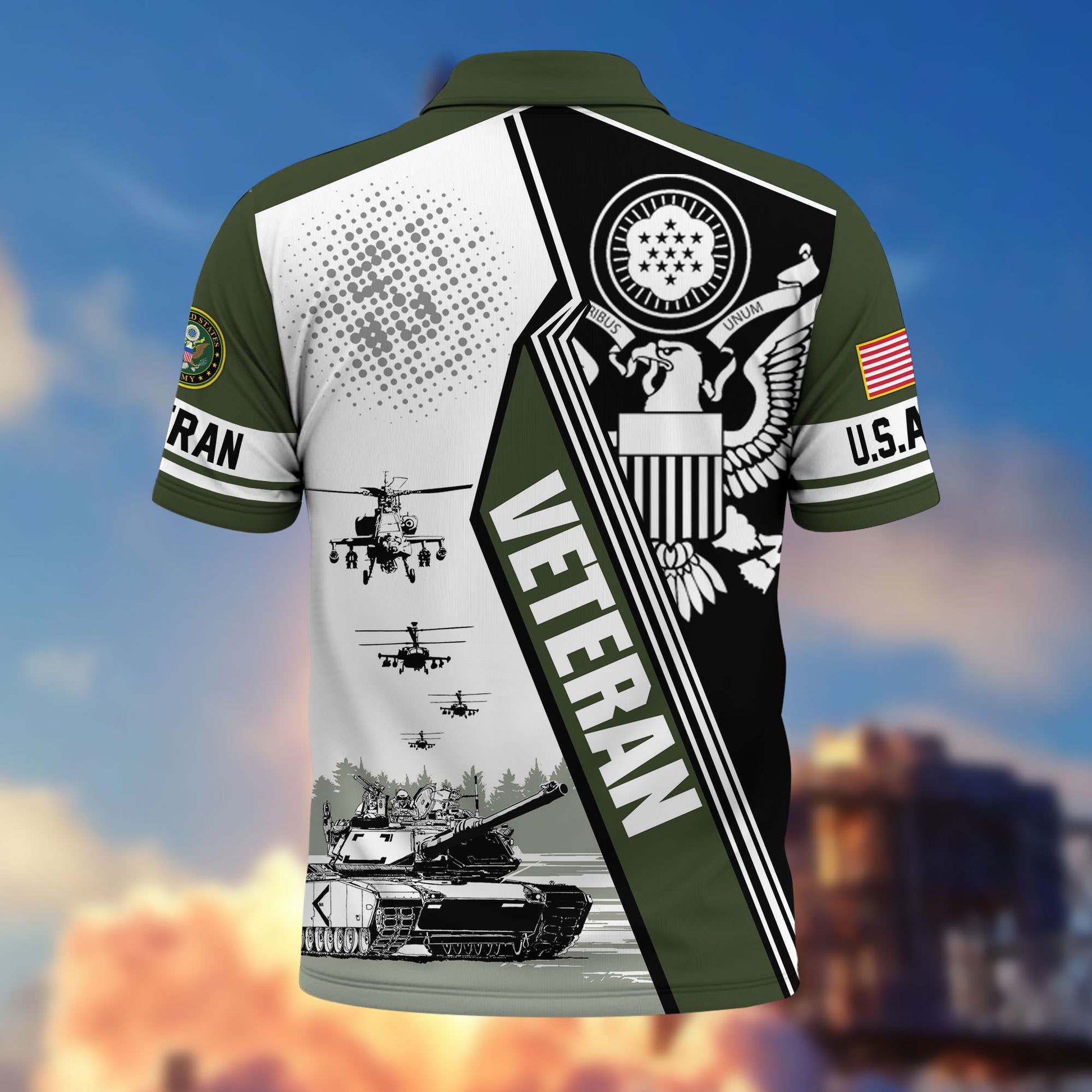 Premium US Veterans Polo Shirt BPHN250311, Gifts For US Veterans, Gifts On Father's Day, Armed Forces Day, Independence Day, Veterans Day.
