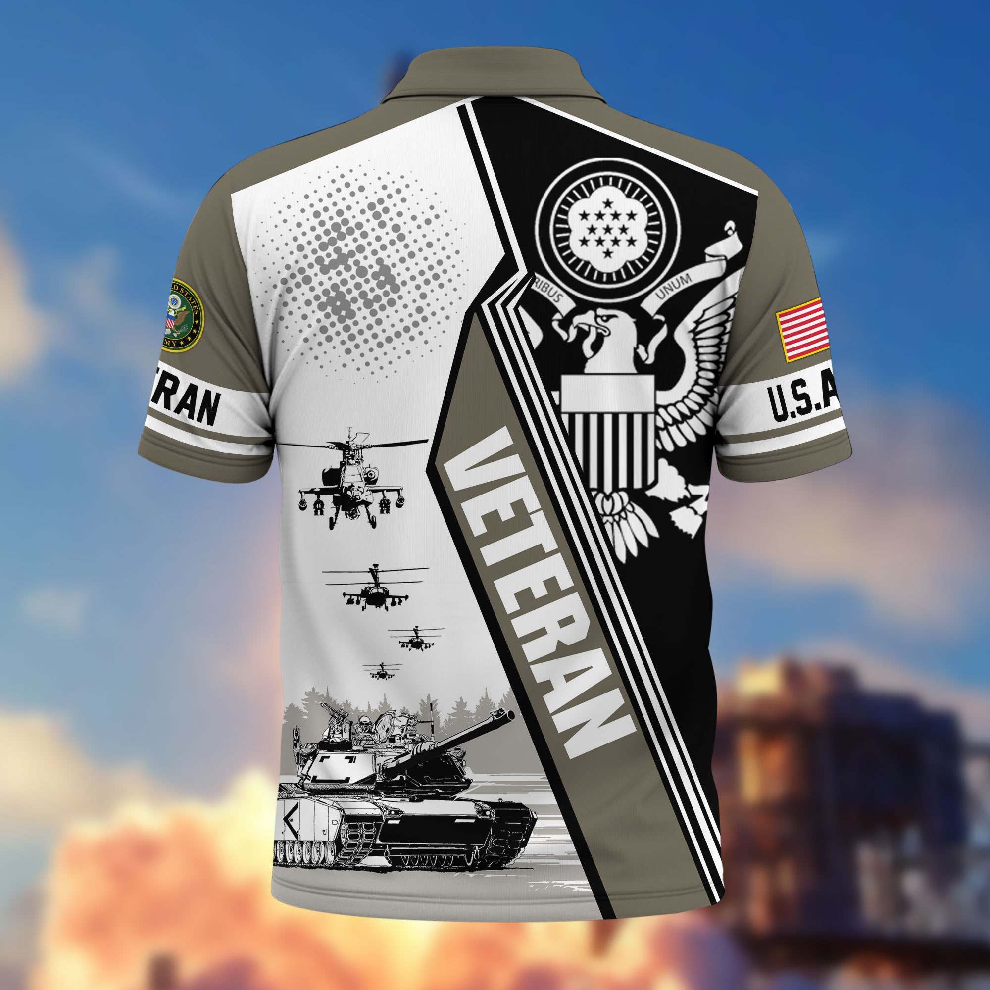 Premium US Veterans Polo Shirt BPHN250311, Gifts For US Veterans, Gifts On Father's Day, Armed Forces Day, Independence Day, Veterans Day.