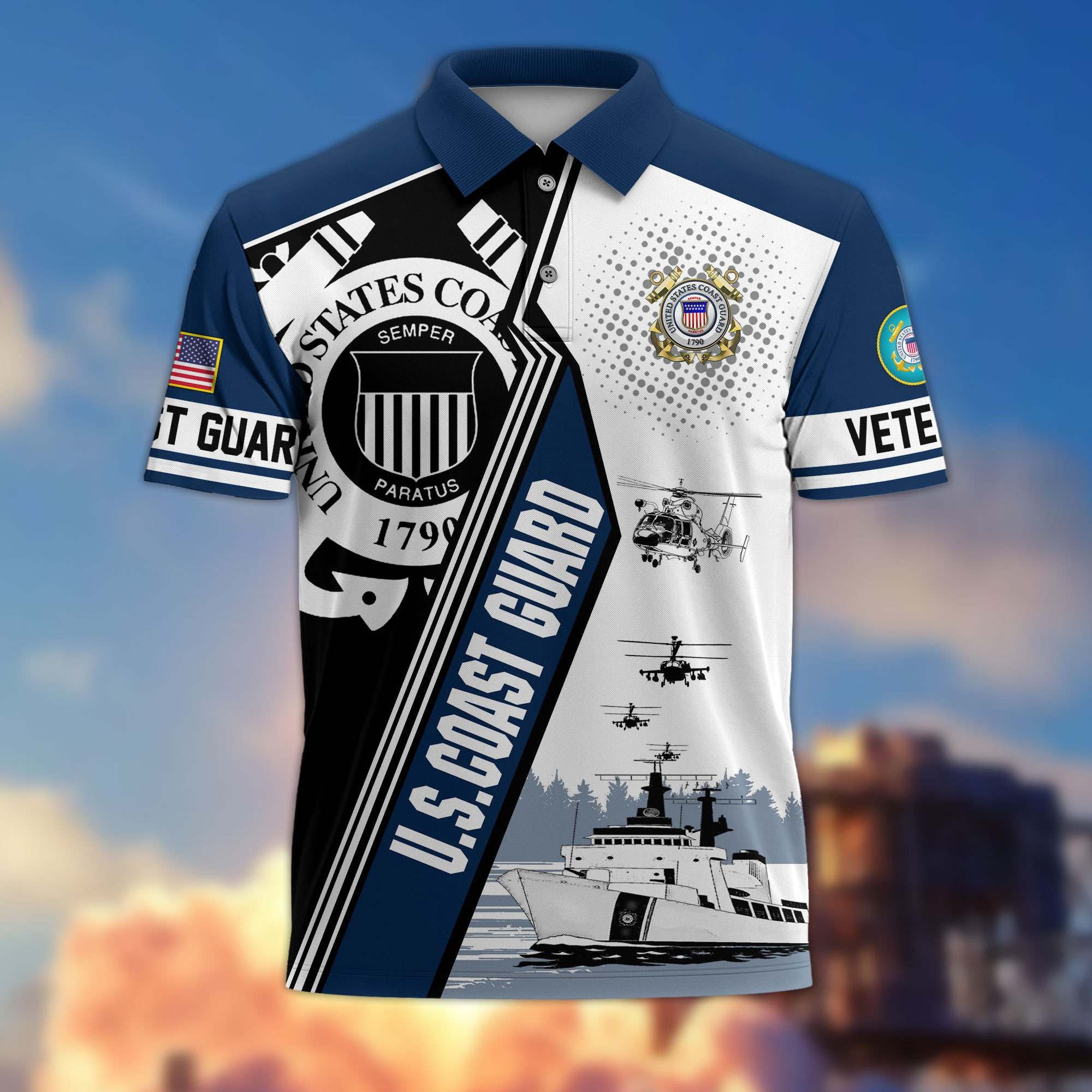 Premium US Veterans Polo Shirt BPHN250311, Gifts For US Veterans, Gifts On Father's Day, Armed Forces Day, Independence Day, Veterans Day.