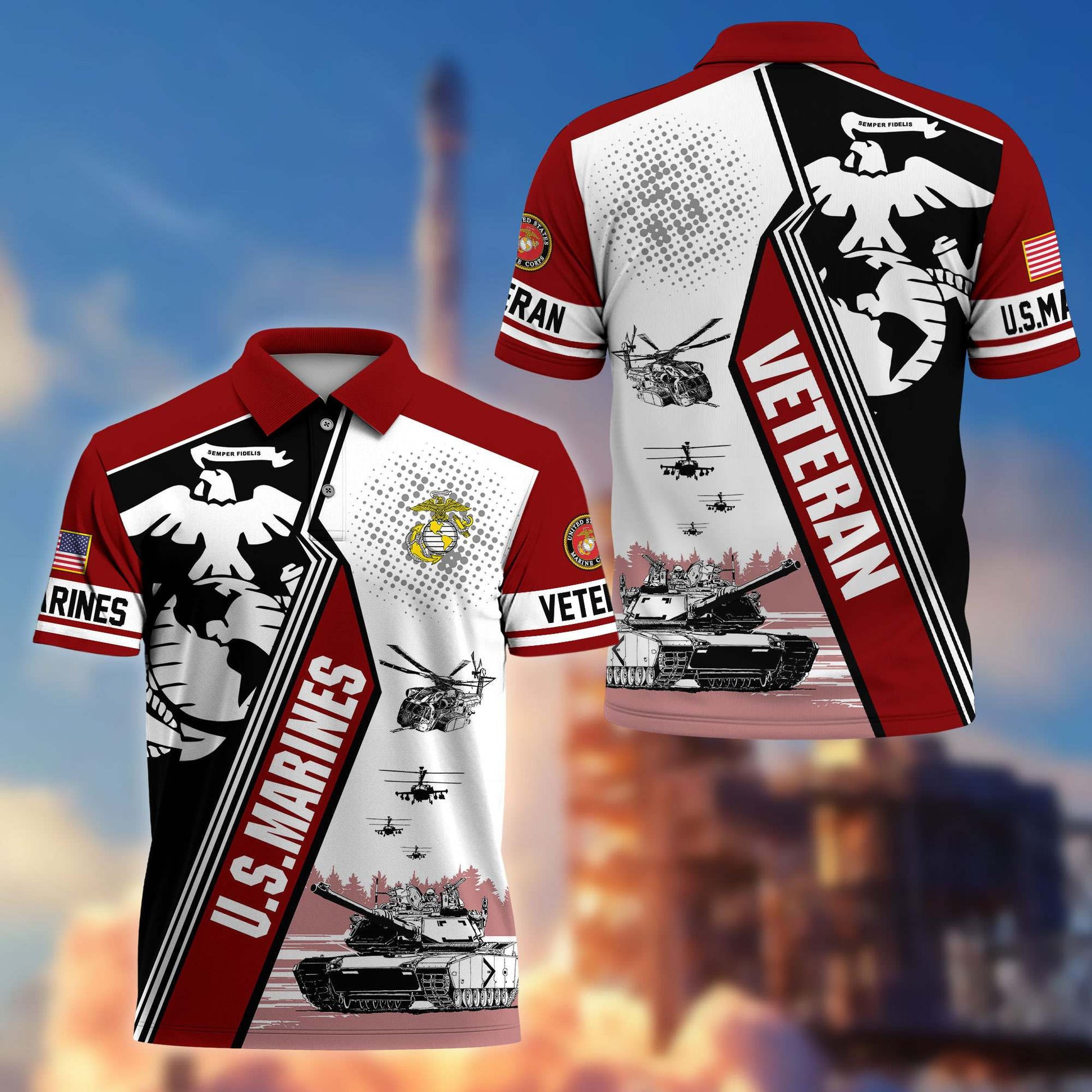 Premium US Veterans Polo Shirt BPHN250311, Gifts For US Veterans, Gifts On Father's Day, Armed Forces Day, Independence Day, Veterans Day.