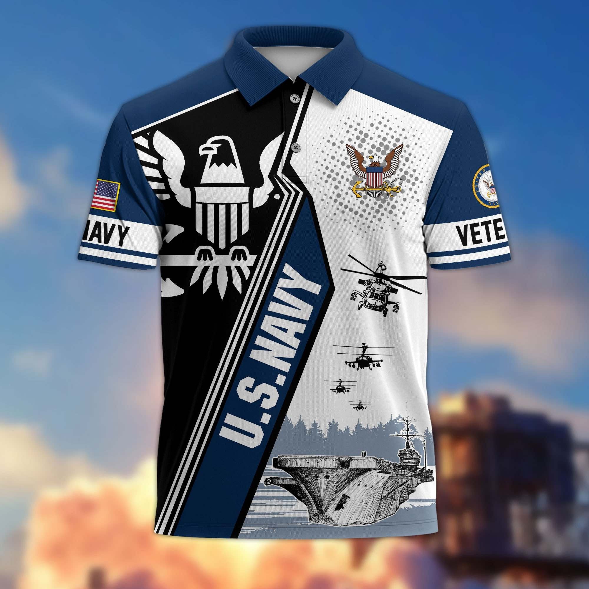 Premium US Veterans Polo Shirt BPHN250311, Gifts For US Veterans, Gifts On Father's Day, Armed Forces Day, Independence Day, Veterans Day.