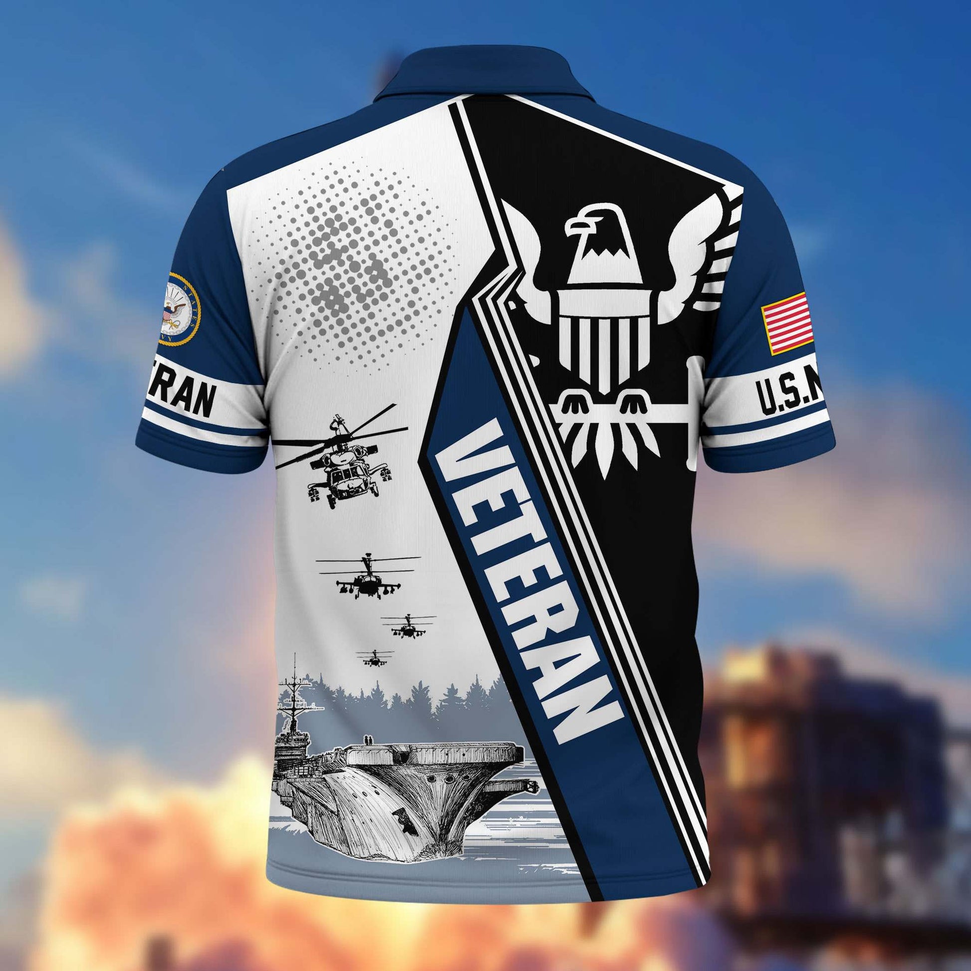 Premium US Veterans Polo Shirt BPHN250311, Gifts For US Veterans, Gifts On Father's Day, Armed Forces Day, Independence Day, Veterans Day.