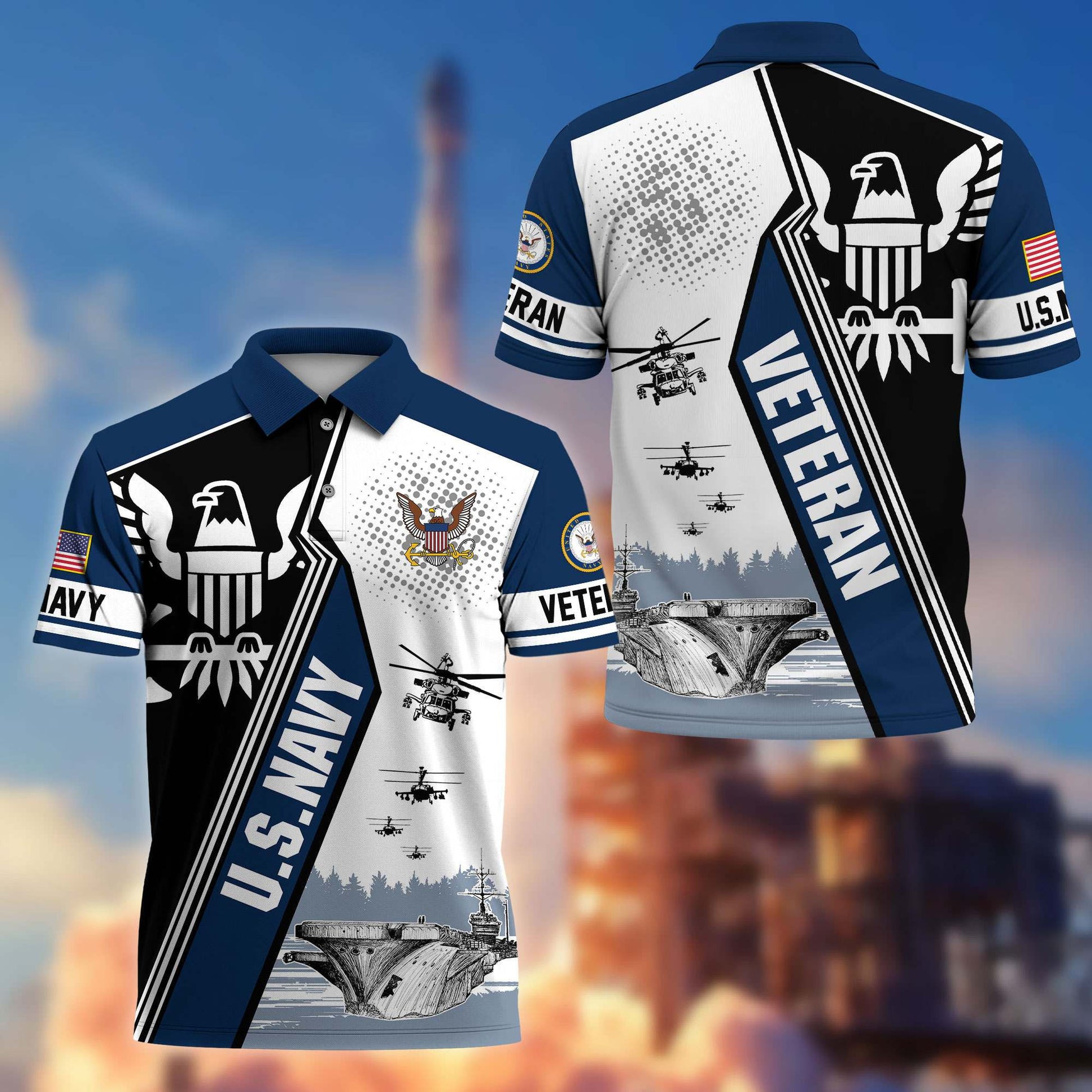 Premium US Veterans Polo Shirt BPHN250311, Gifts For US Veterans, Gifts On Father's Day, Armed Forces Day, Independence Day, Veterans Day.