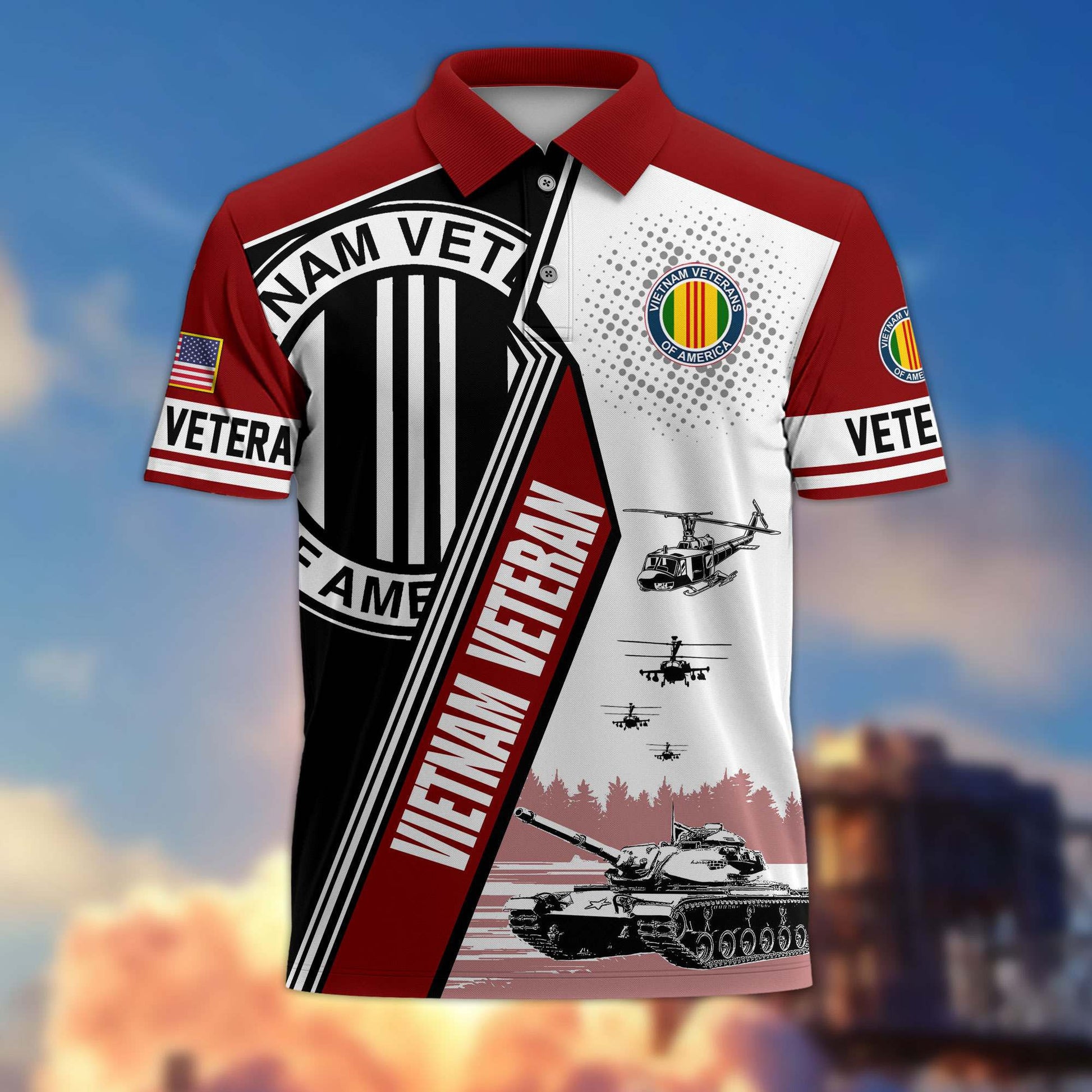 Premium US Veterans Polo Shirt BPHN250311, Gifts For US Veterans, Gifts On Father's Day, Armed Forces Day, Independence Day, Veterans Day.