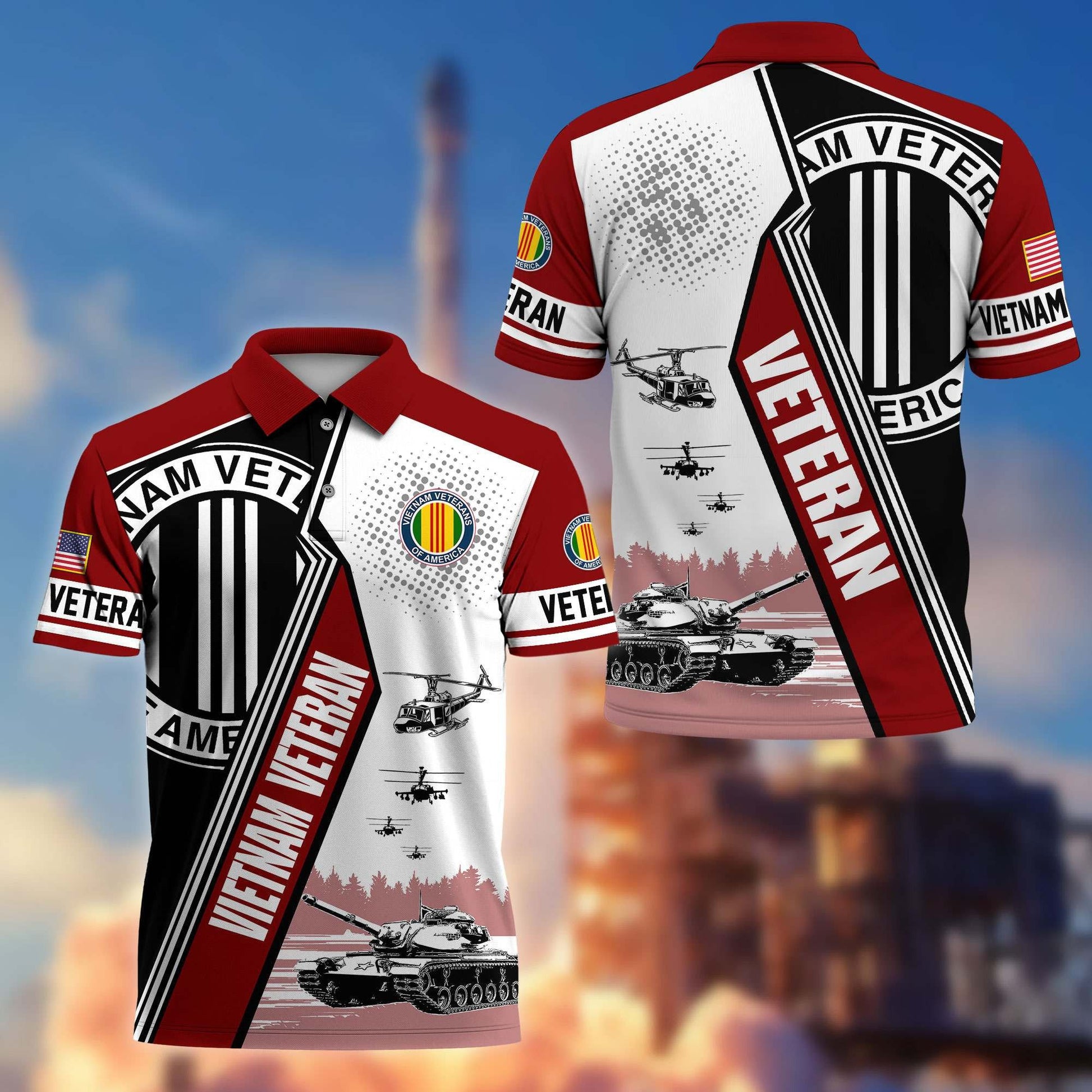 Premium US Veterans Polo Shirt BPHN250311, Gifts For US Veterans, Gifts On Father's Day, Armed Forces Day, Independence Day, Veterans Day.